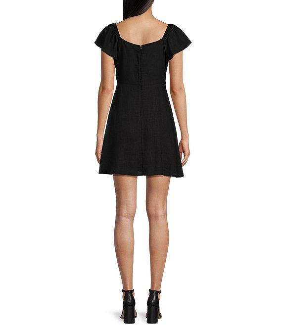 Copper Key Flutter Sleeve Tie Front Dress Product Image