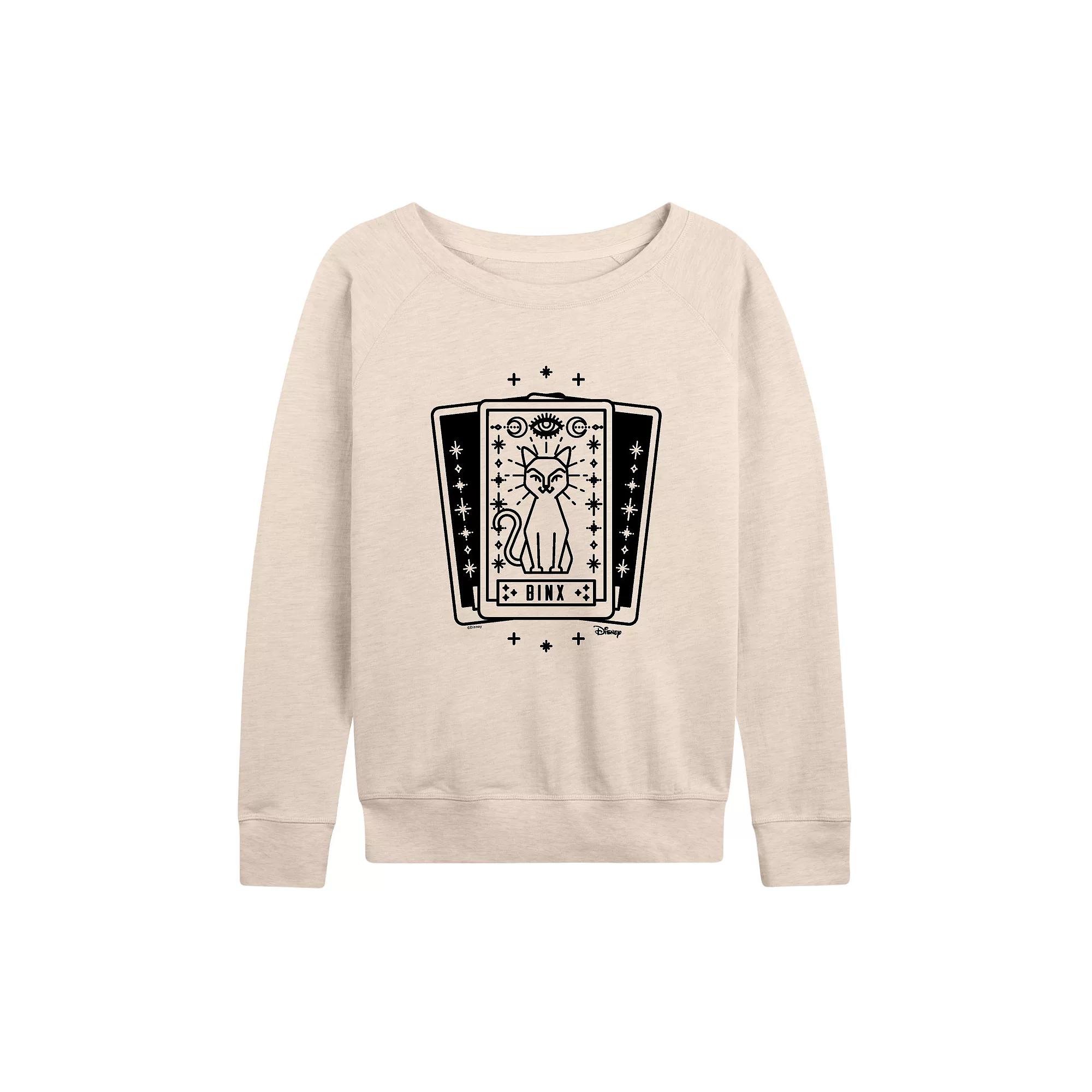 Disney's Hocus Pocus Women's Binx Tarot Card French Terry Long Sleeve Tee,  Product Image