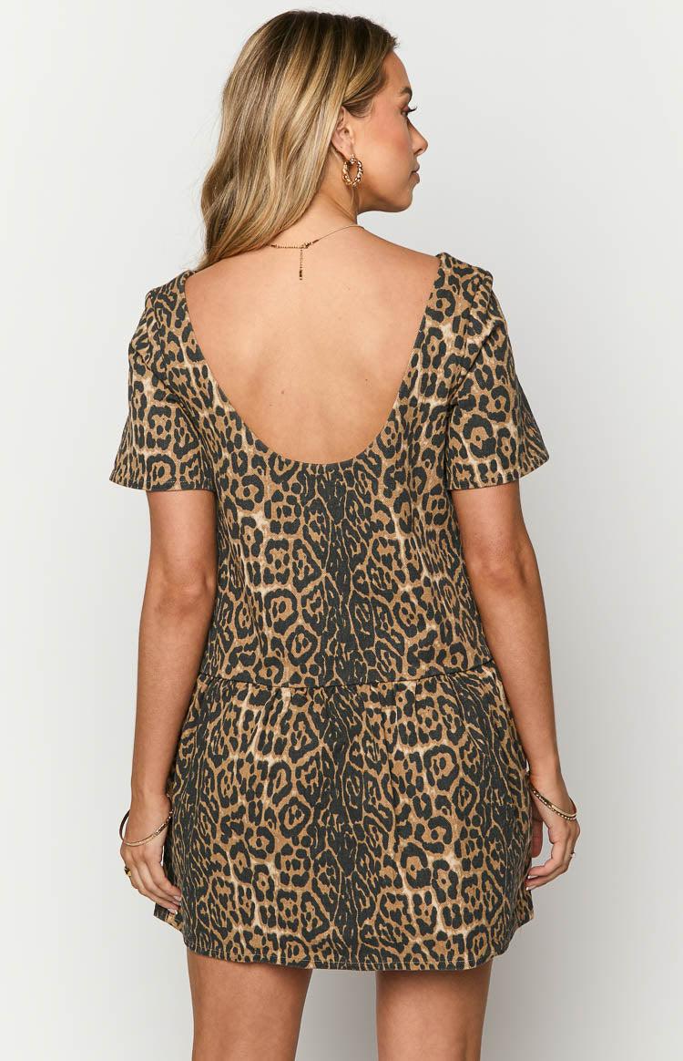Amee Leopard Print Denim Mini Dress Product Image