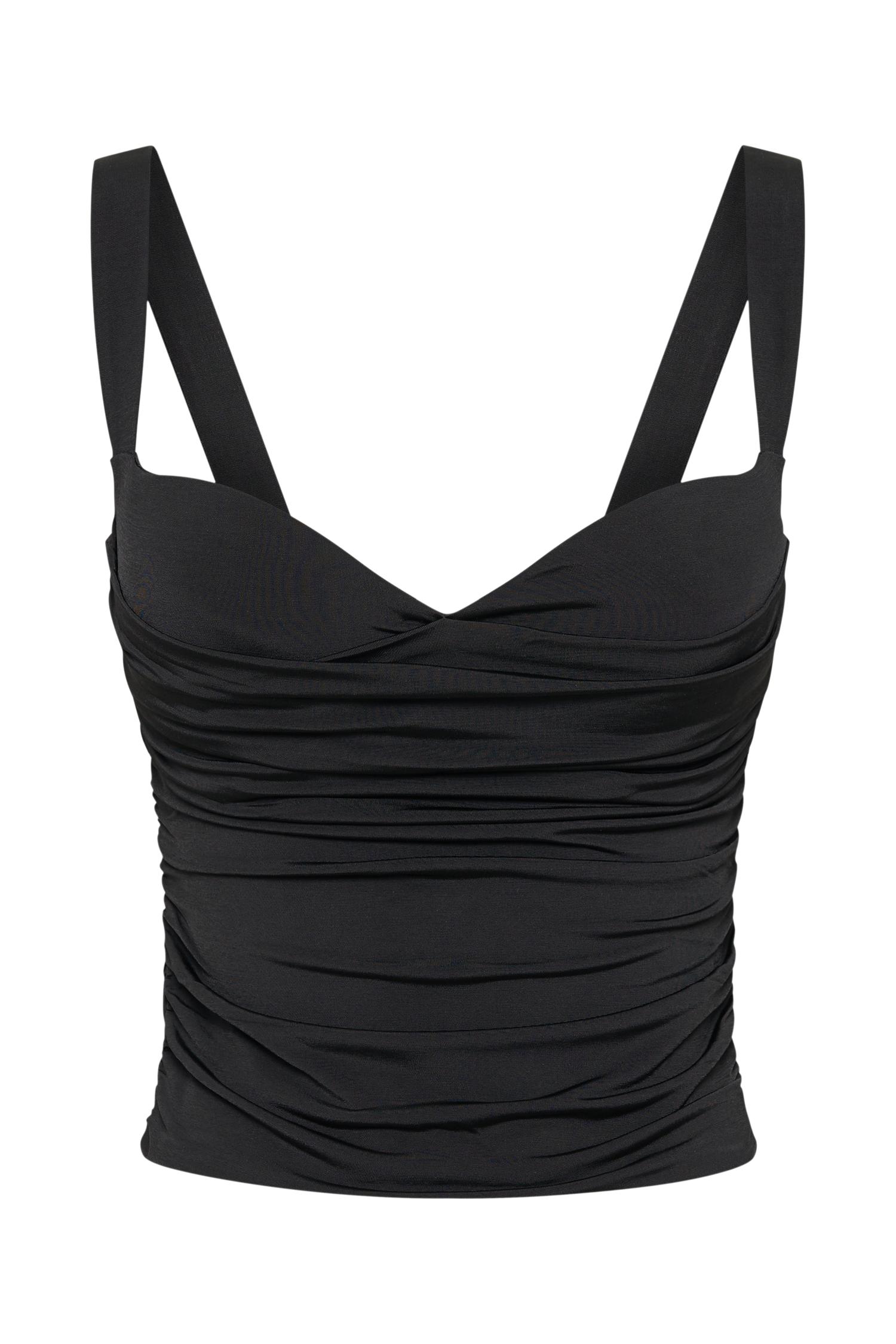 Hailey Slinky Long Line Sweetheart Top - Black Product Image