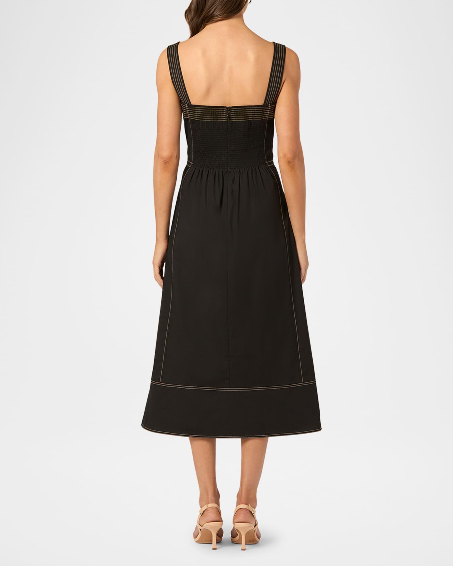 Maxwell Sleeveless Topstitched A-Line Midi Dress Product Image