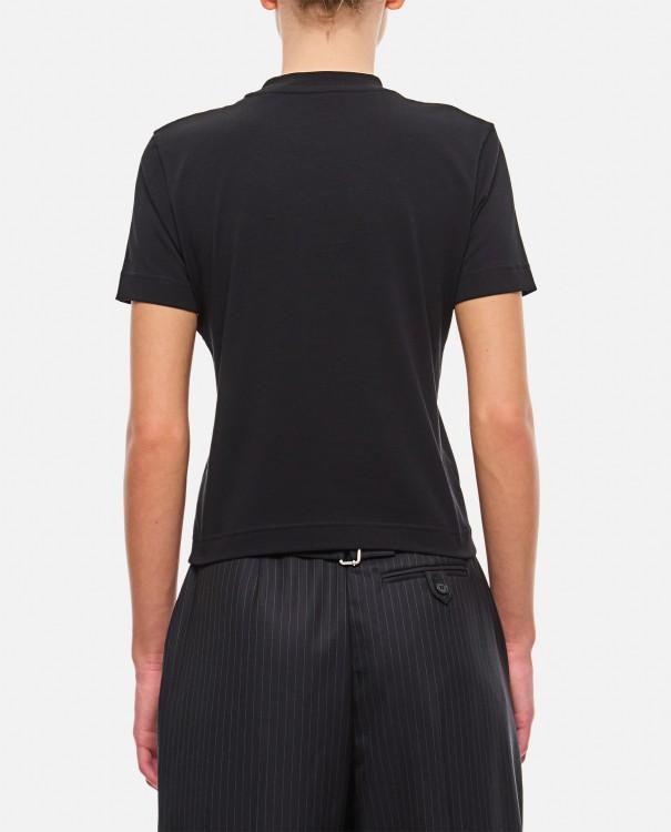 JACQUEMUS Black Fitted T-shirt With Logo Patch In Stretch Cotton Woman Product Image