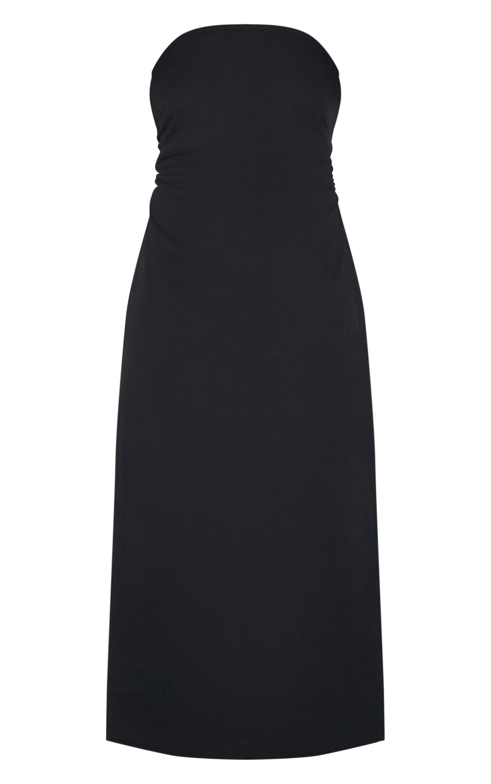 Plus Black Bandeau Ruched Shift Dress Product Image
