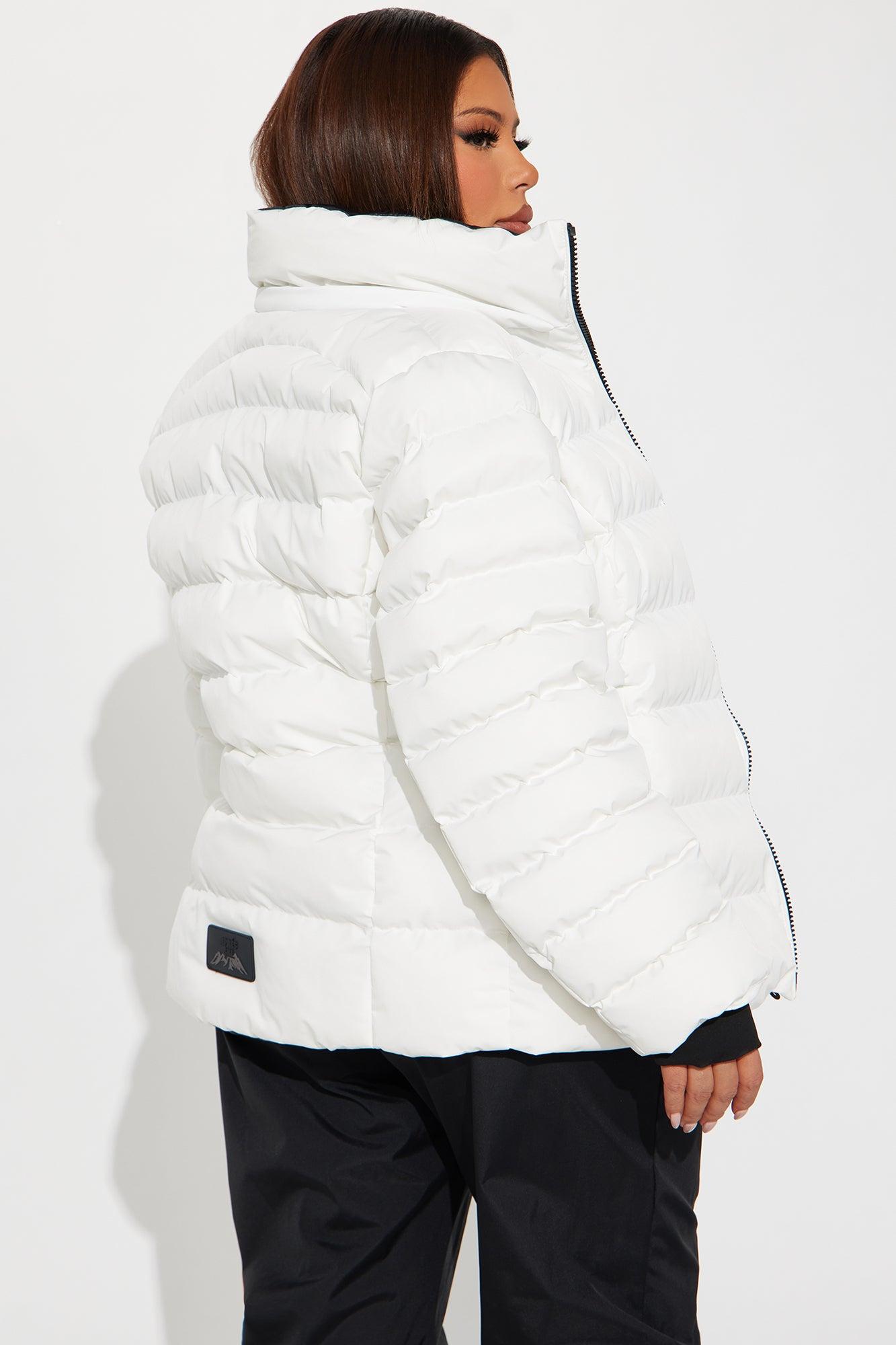 Grab My Skis Puffer Jacket - White Product Image