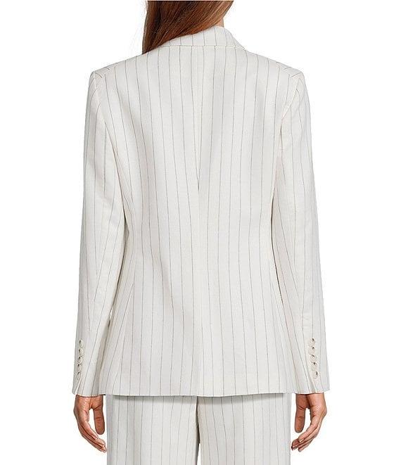 Antonio Melani Coordinating Aurora Linen Stripe Notch Lapel Set-In Sleeve Jacket Product Image