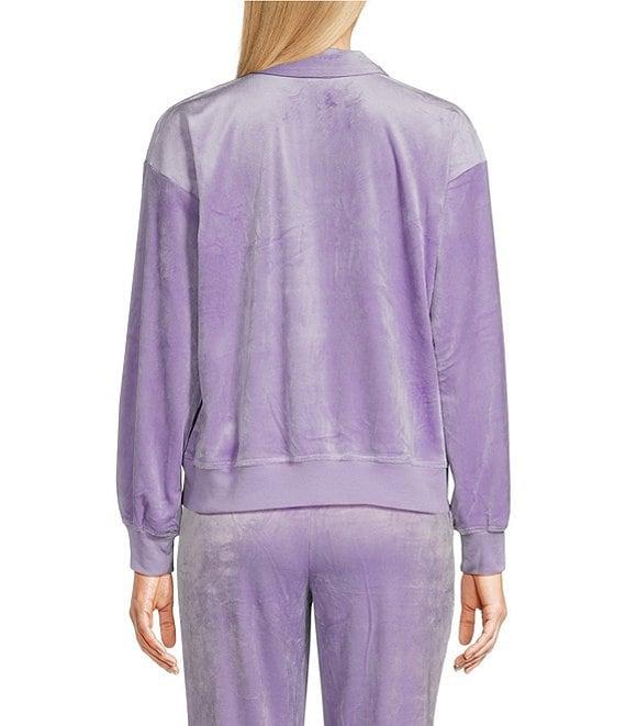 PJ Salvage Solid Silky Velour Long Sleeve Notch Collar Coordinating Pullover Product Image
