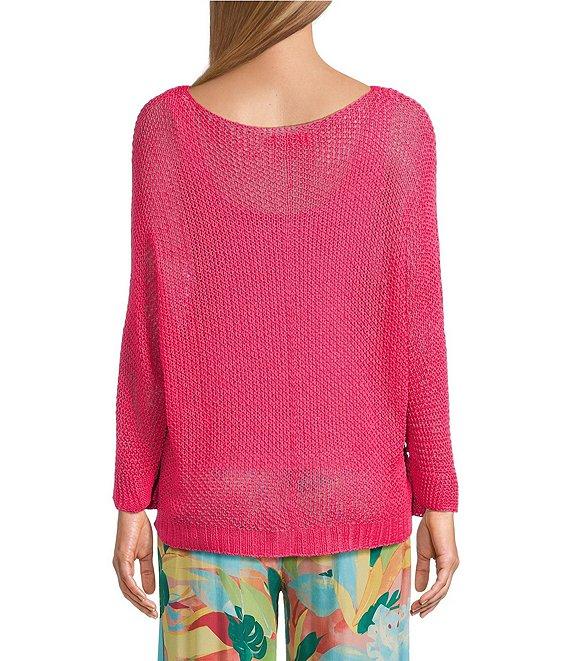 M Made in Italy V-Neck 3/4 Sleeve Knit Top Product Image
