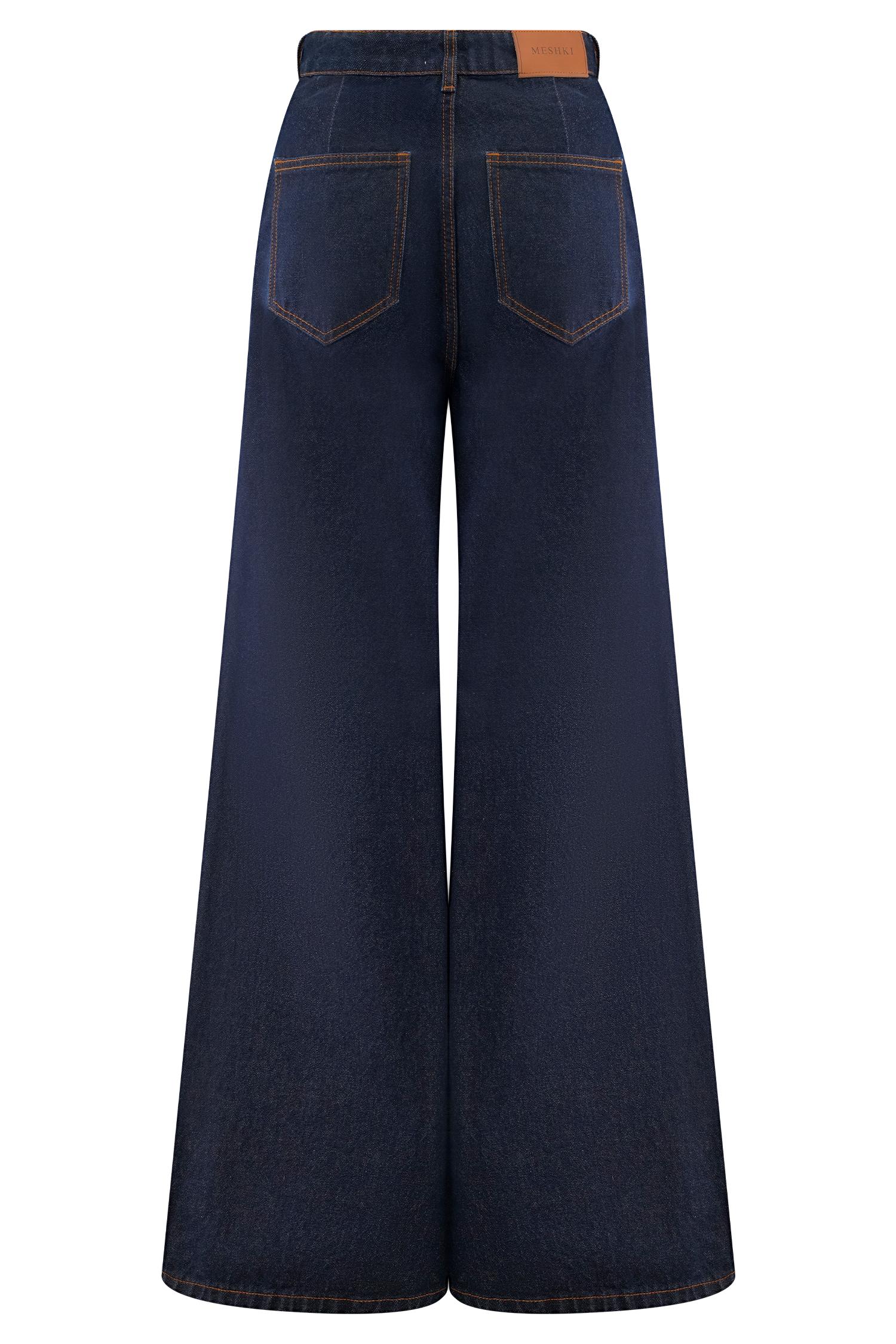Jen Wide Leg Flare Denim Jeans - Indigo Blue Product Image