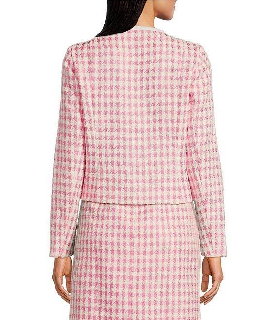Lilly Pulitzer Rohana Charming Check Boucle Crew Neck Long Sleeve Button Front Jacket Product Image