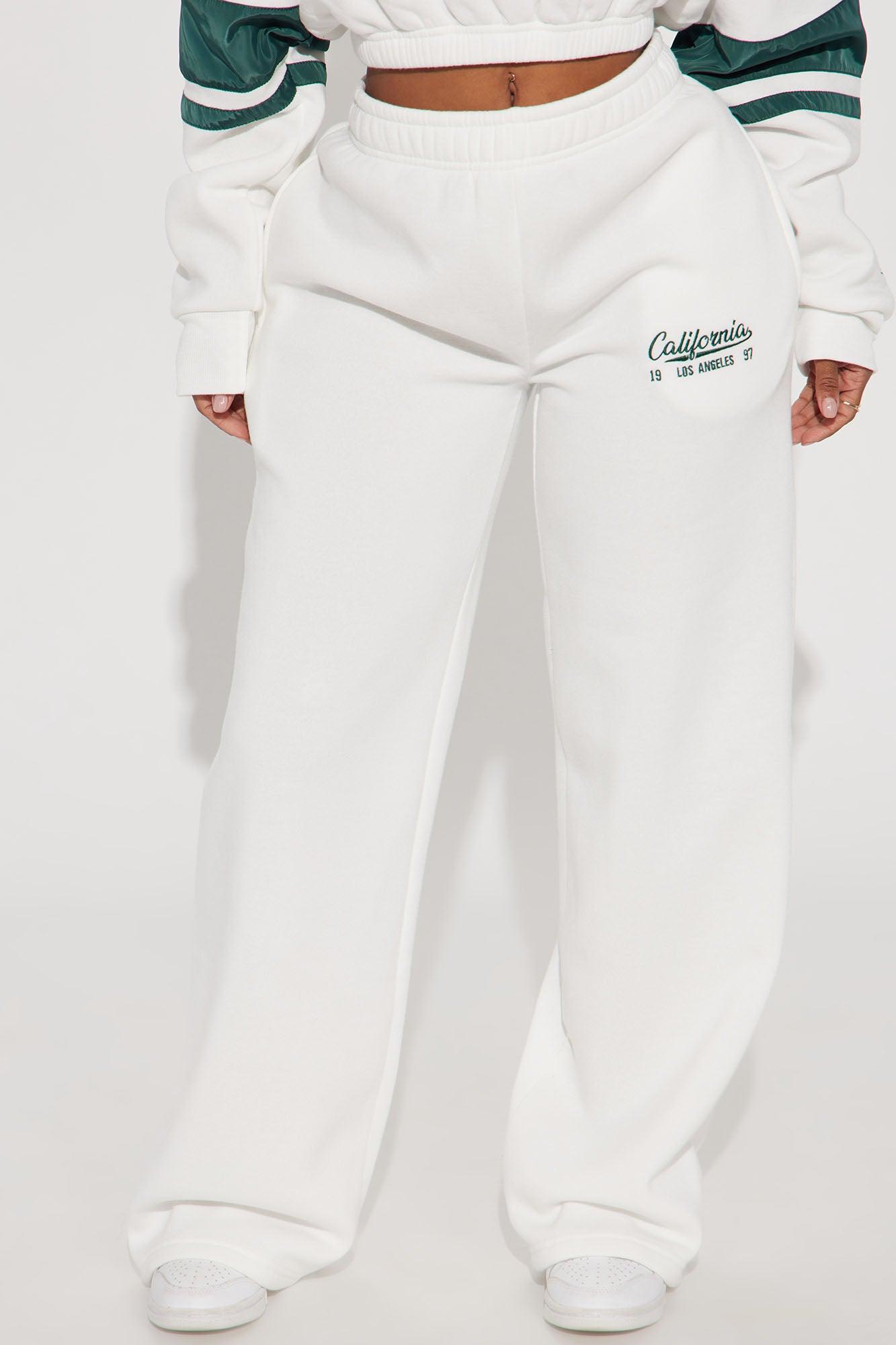 California Dreaming Athletic Wide Leg Pant - White Product Image