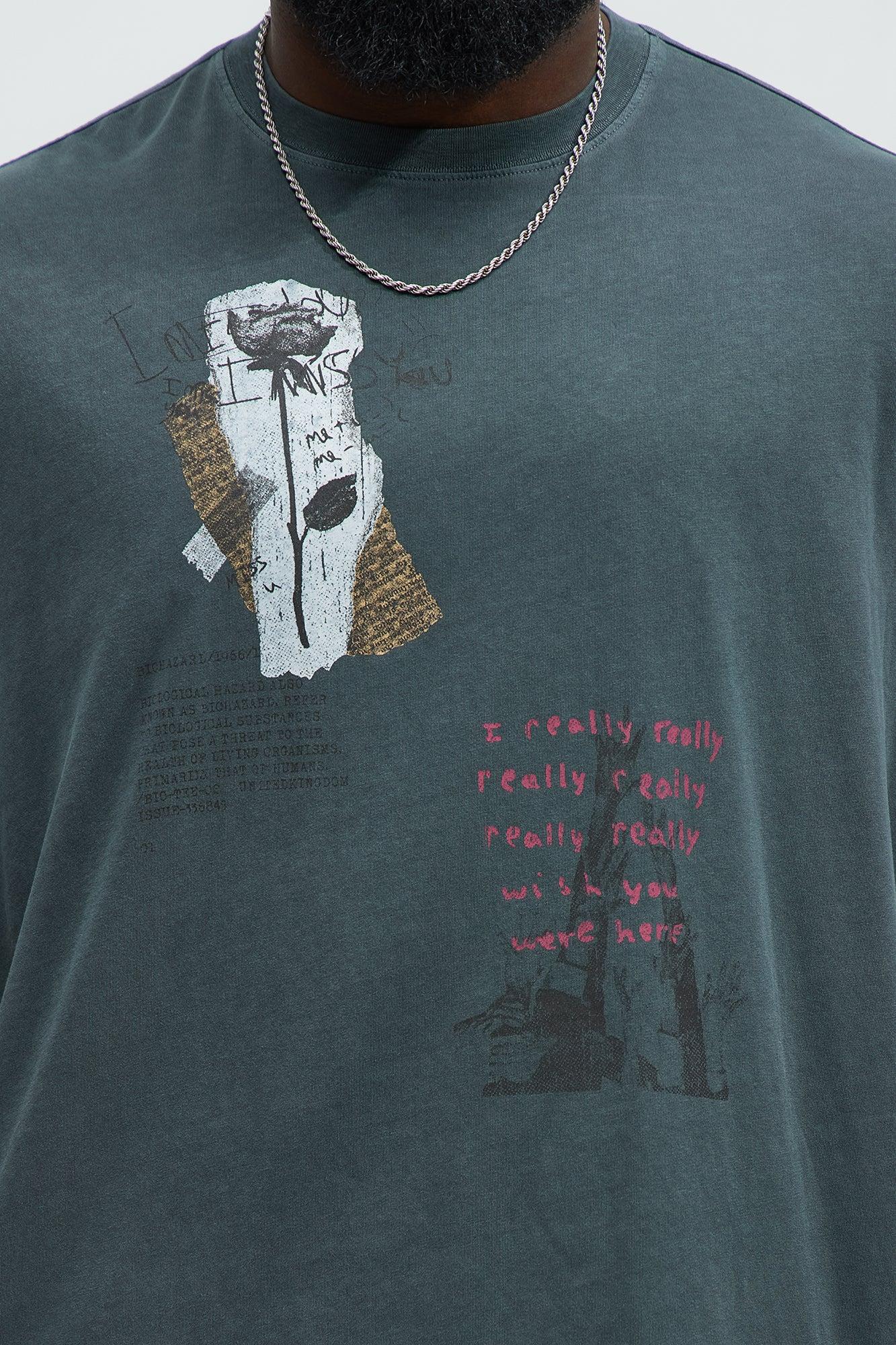 Wishful Thinking Oversized Short Sleeve Tee - Grey Product Image