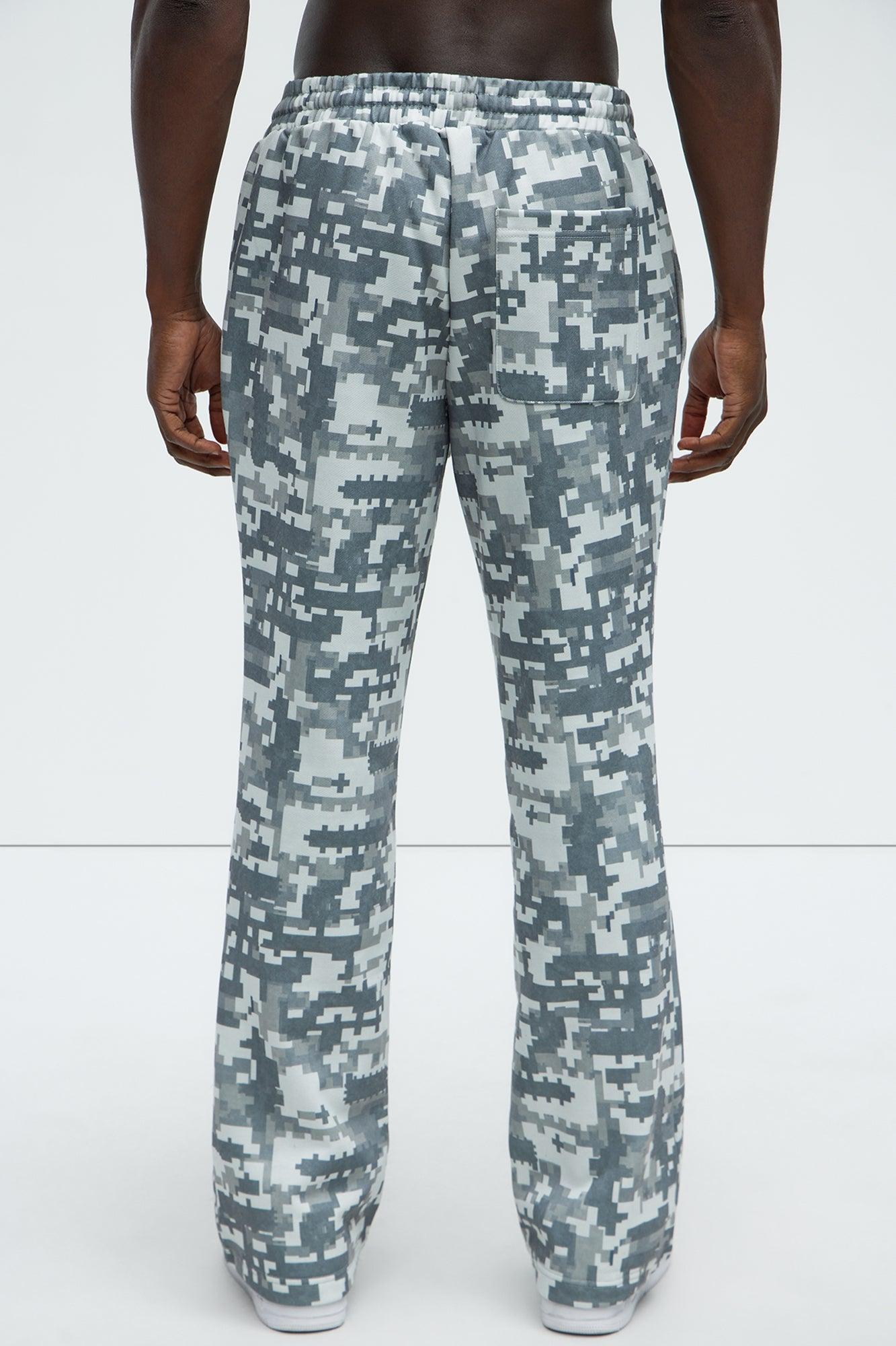 Digi Camo Skinny Flare Sweatpants - Grey/combo Product Image