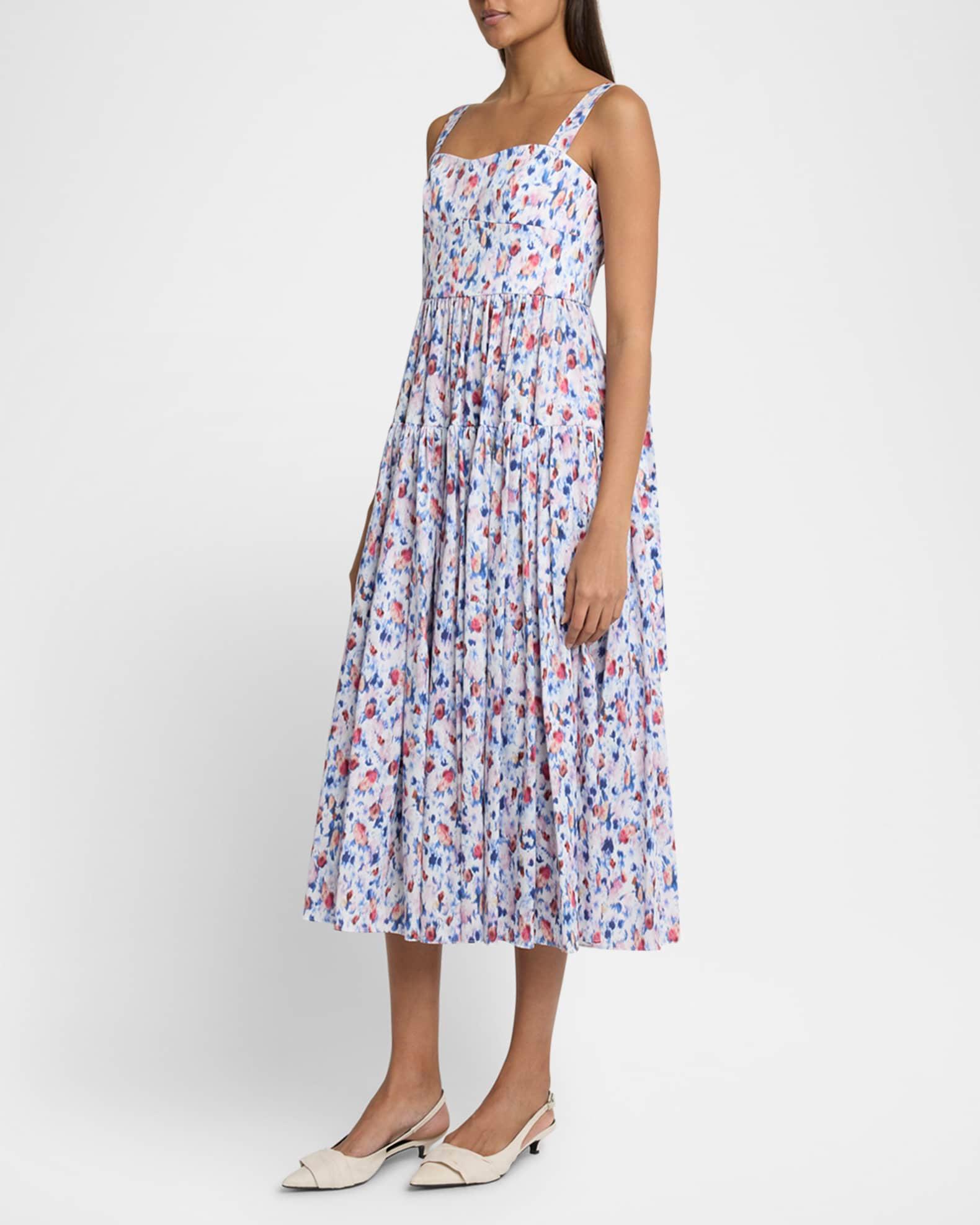 Tiered Fit-And-Flare Midi Dress Product Image