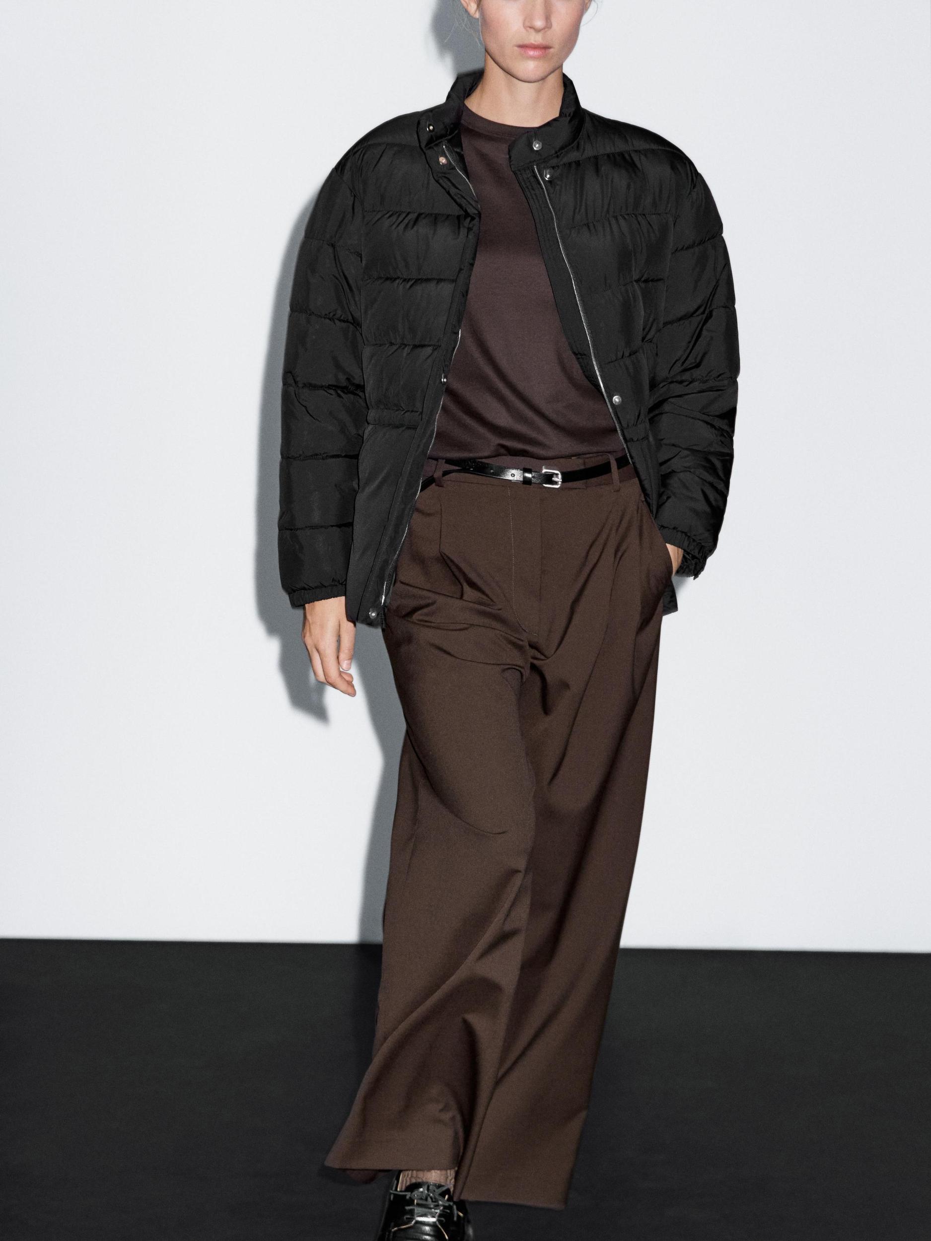 Puffer jacket with stand collar Product Image