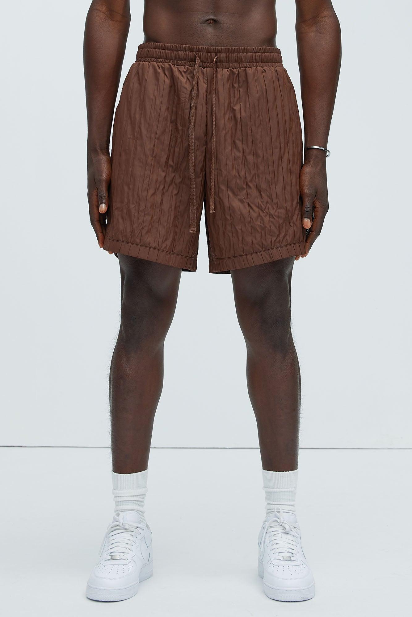 Cavour Crinkled Shorts - Brown Product Image