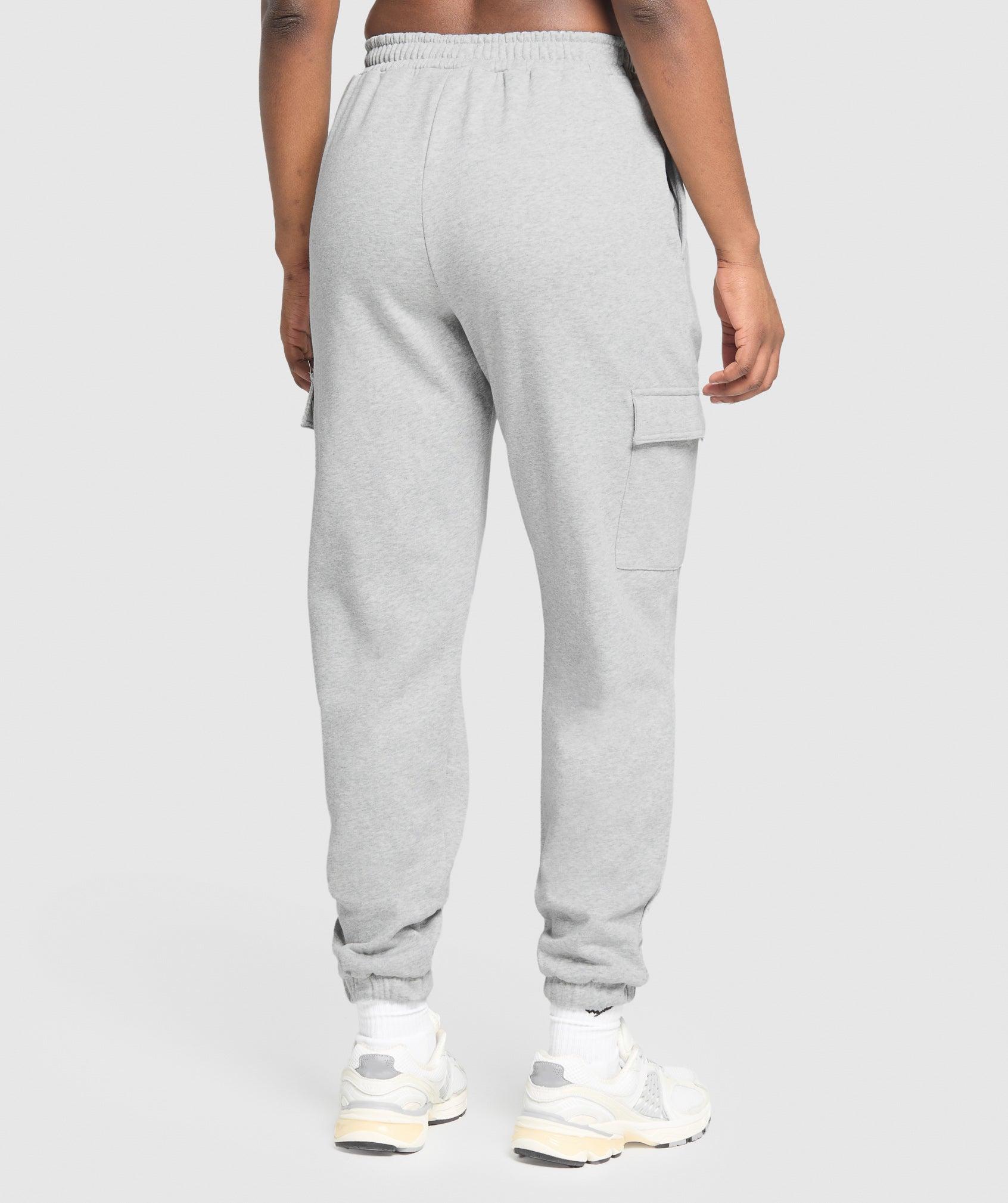 Gymshark Fleece Cargo Joggers - Light Grey Core Marl Female Product Image