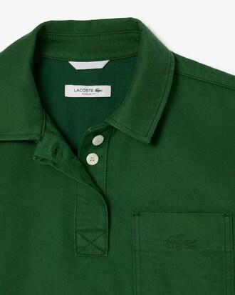 Oversized Denim Polo Shirt Product Image