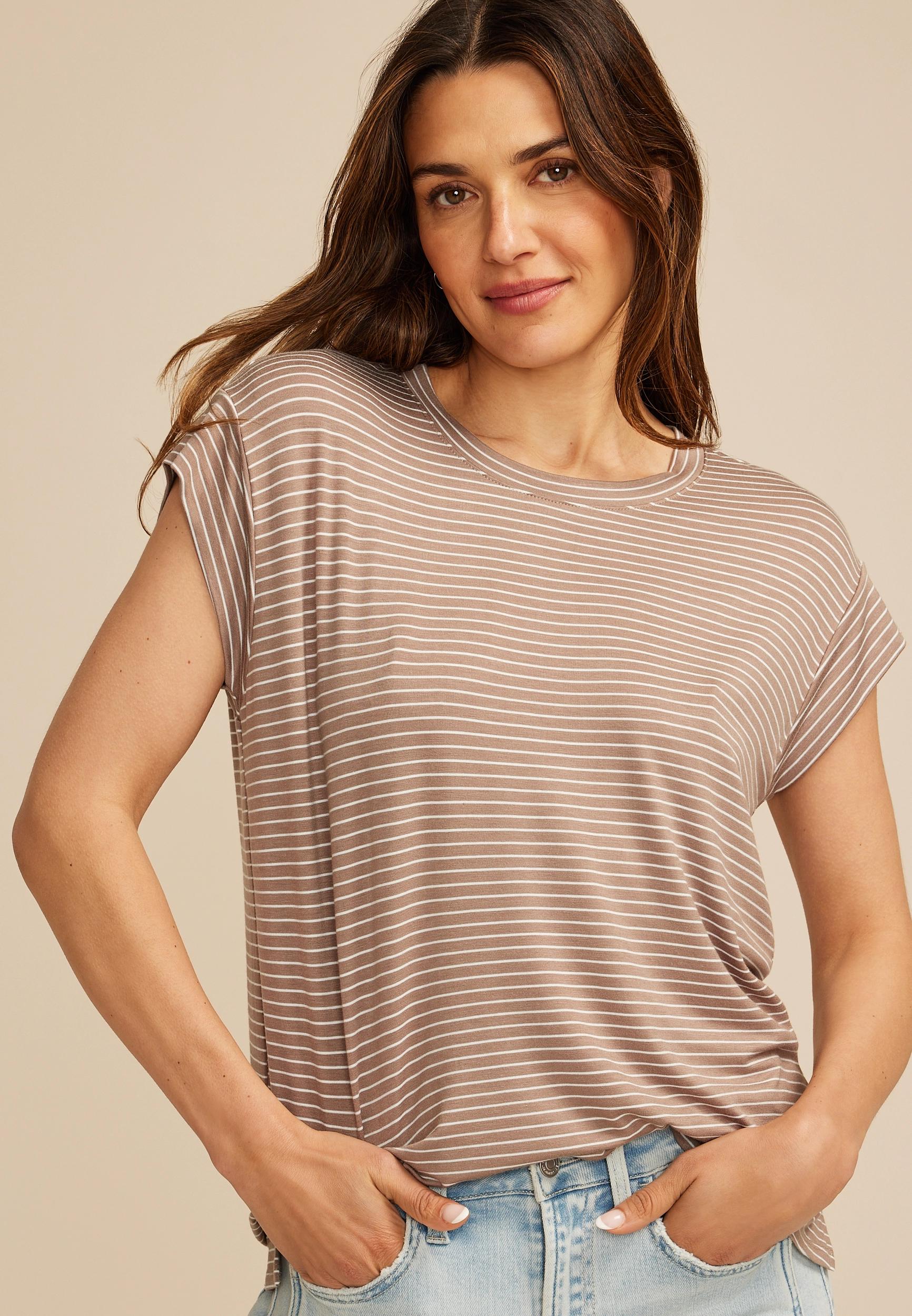 24/7 Striped Cap Short Sleeve Tee Product Image