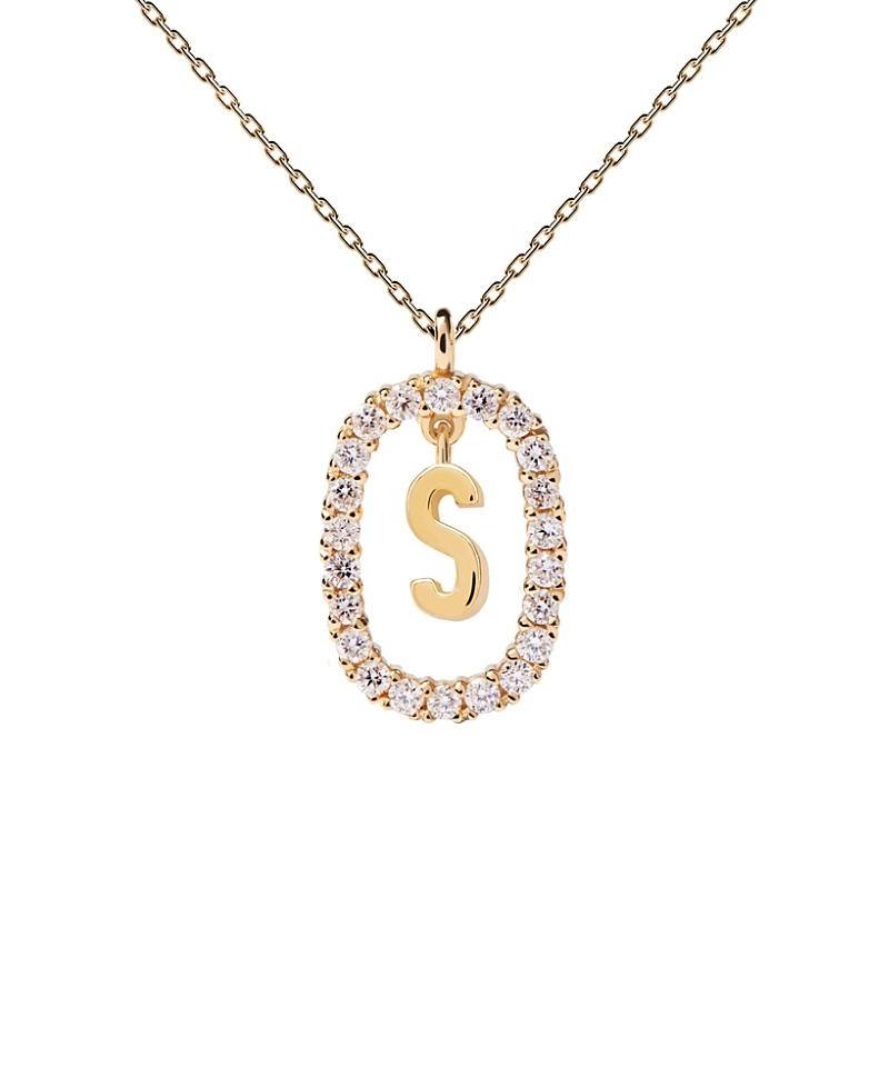 Pdpaola Womens Lab Grown Diamonds and Gold Letter Necklace Product Image