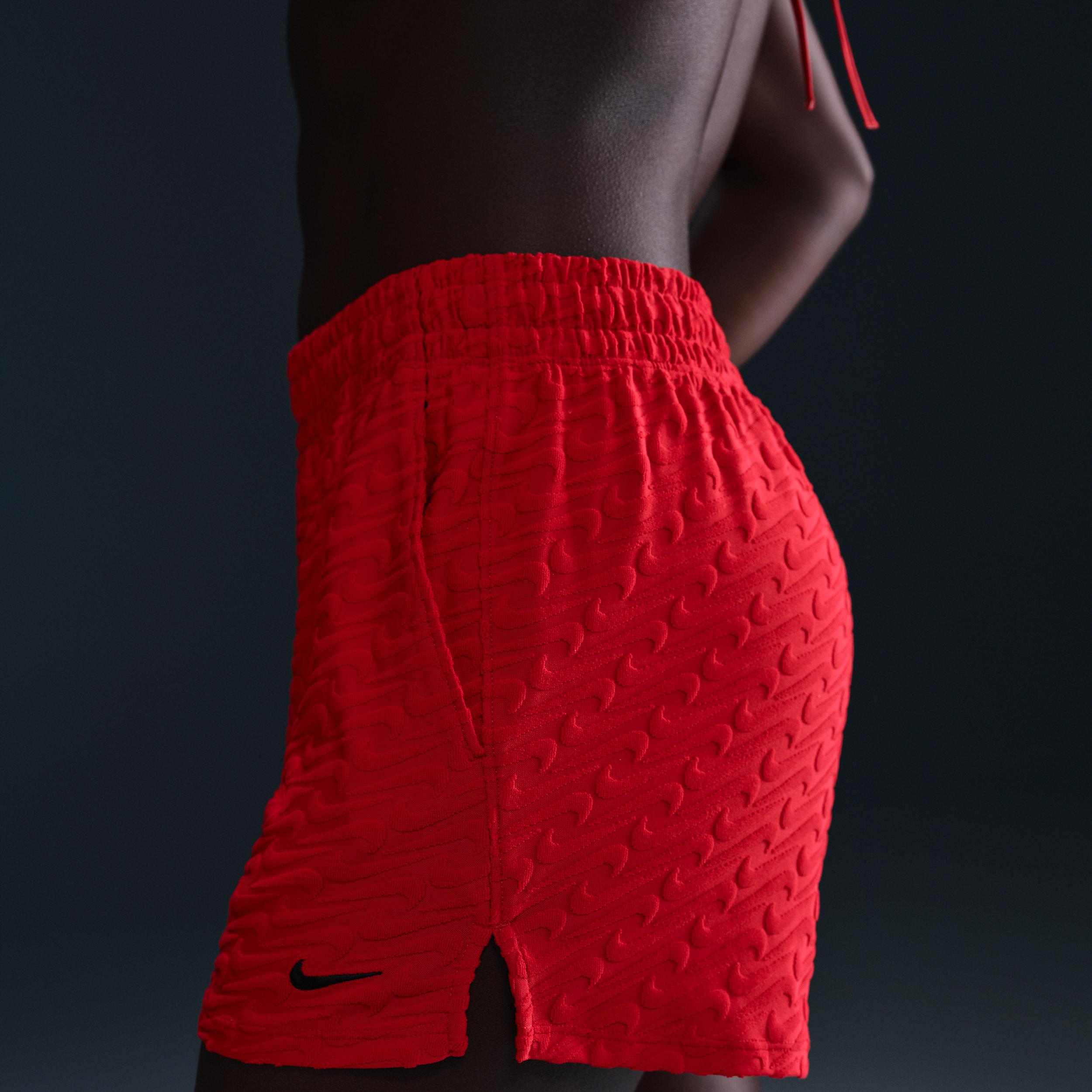 Nike Womens Swim Swoosh Link Terry Cover-Up Shorts | NESSF257-614 Product Image