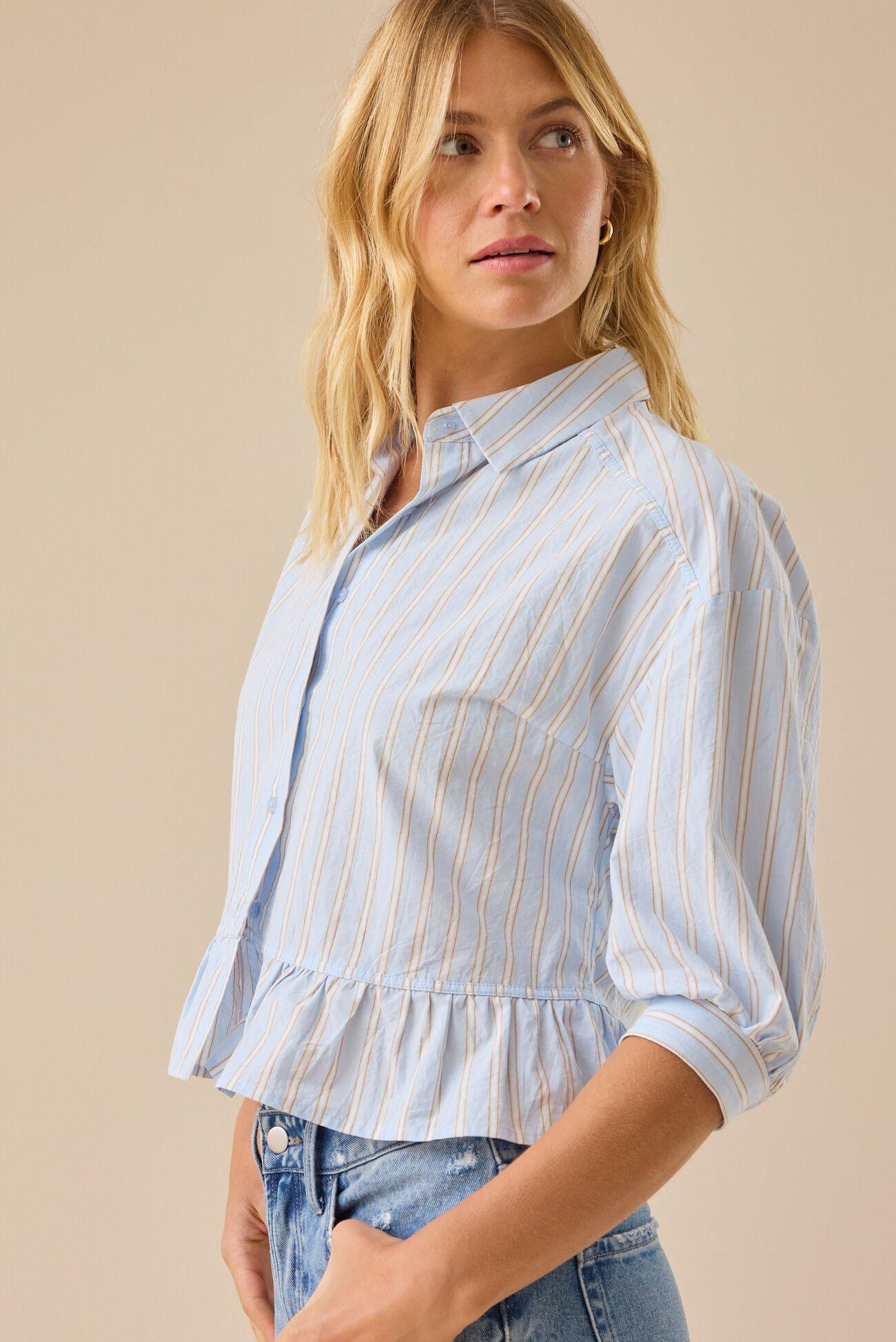 Ayla Striped Babydoll Top Product Image