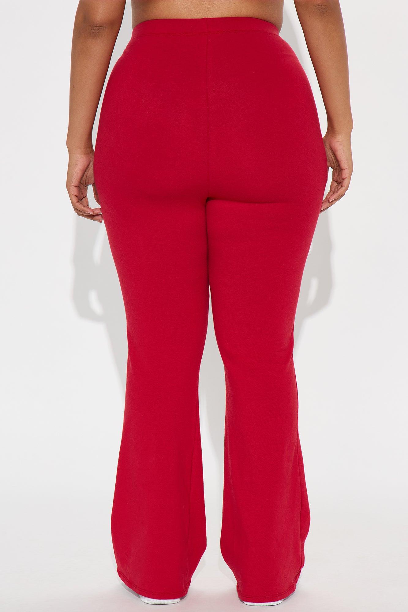 Petite Adriana Flare Pant - Red Product Image