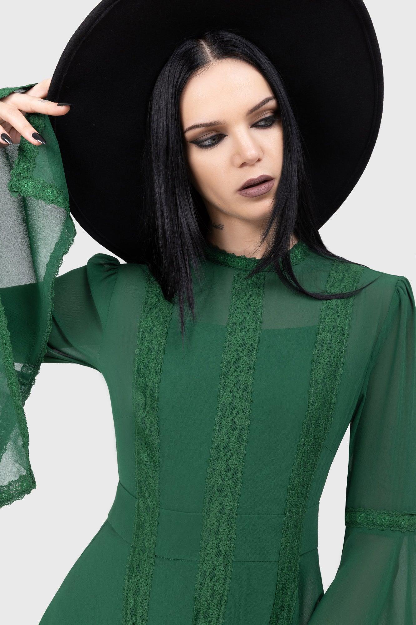 Begone Long Sleeve Mini Dress [GREEN] Female Product Image