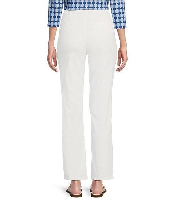 J.McLaughlin Rainey Straight Leg Front Slit Hem Stretch Denim Jeans Product Image