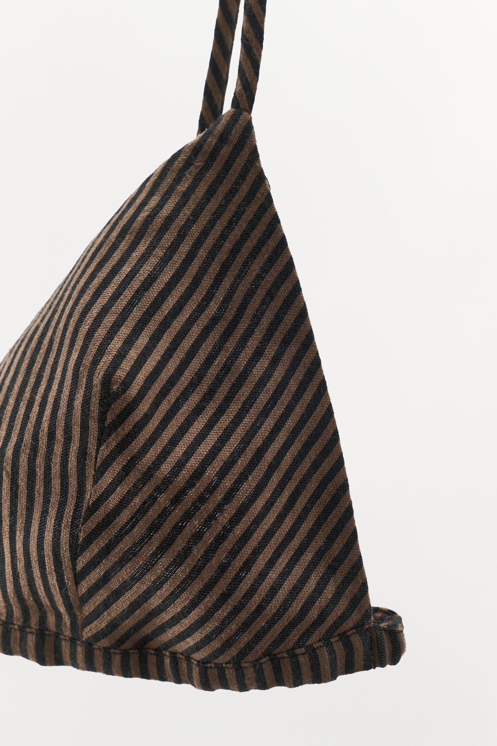 STRIPED LINEN TRIANGLE BRA Product Image