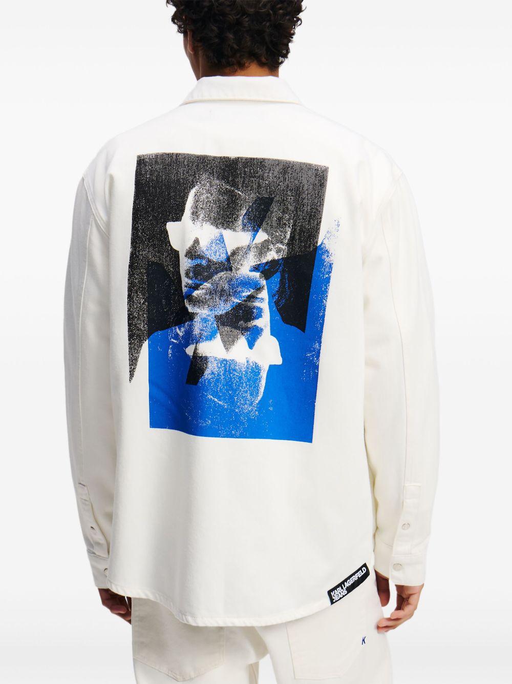 Karl print denim overshirt Product Image