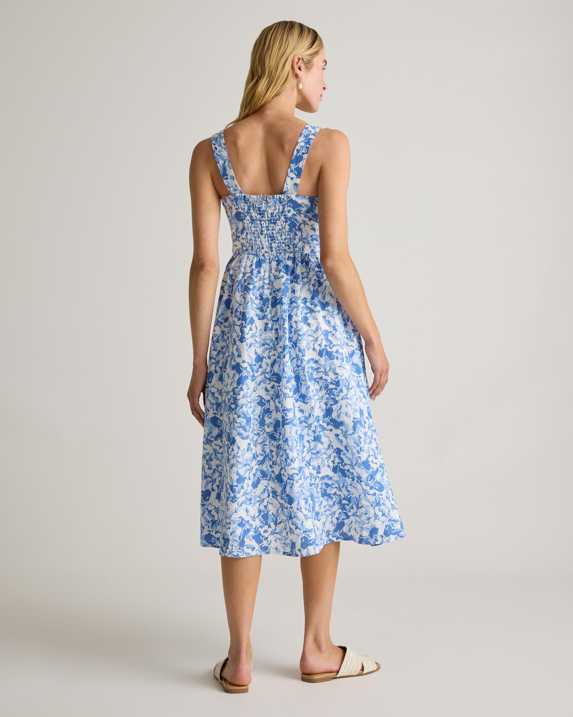 Quince | Women's 100% European Linen Fit & Flare Midi Dress Product Image