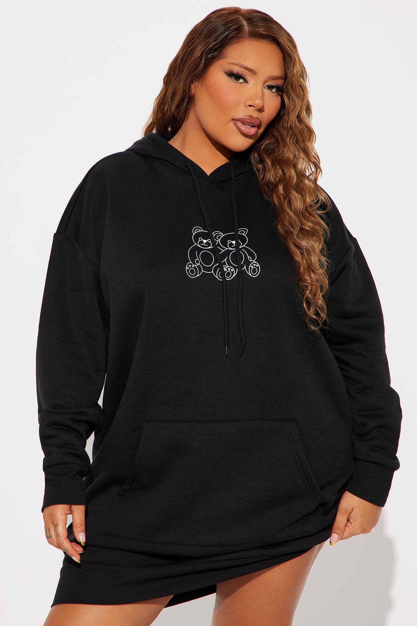 Cute As Can Be Hoodie Mini Dress - Black Product Image