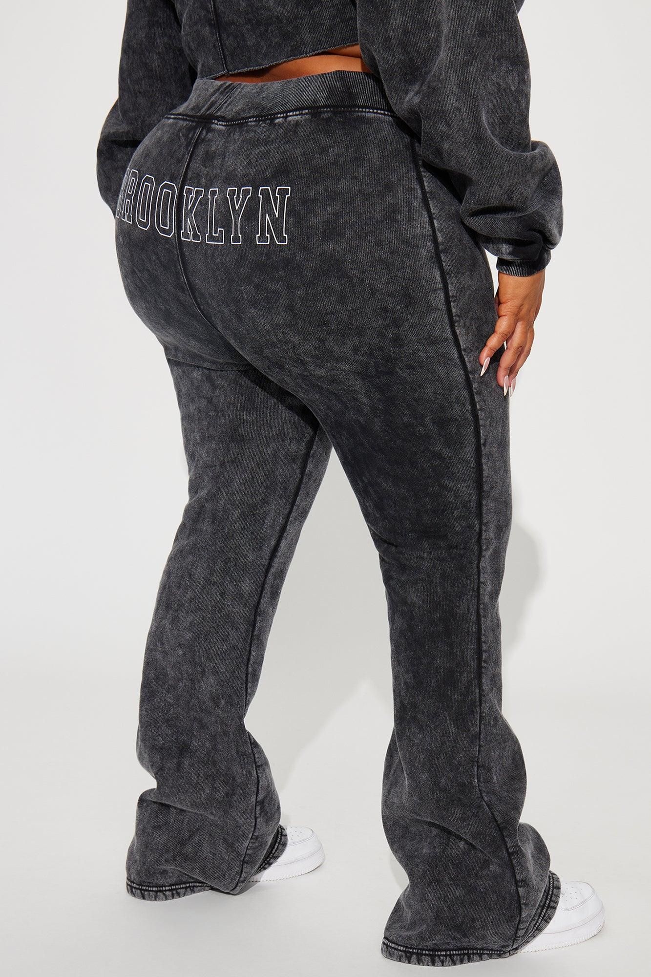 Brooklyn City Washed Sweatpants - Black Wash Product Image