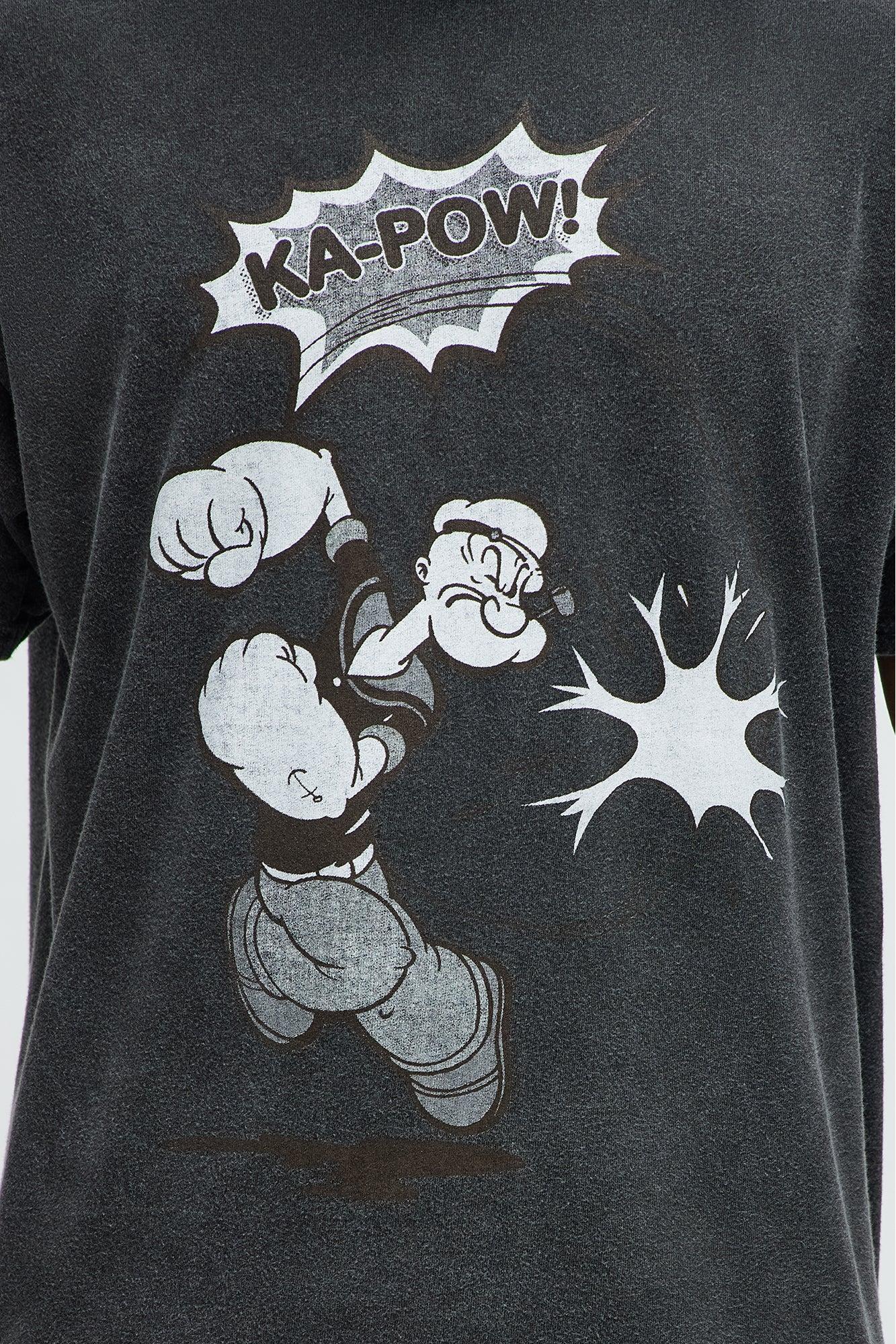 Popeye The Knock-Out Man Short Sleeve Tee - Black Wash Male Product Image