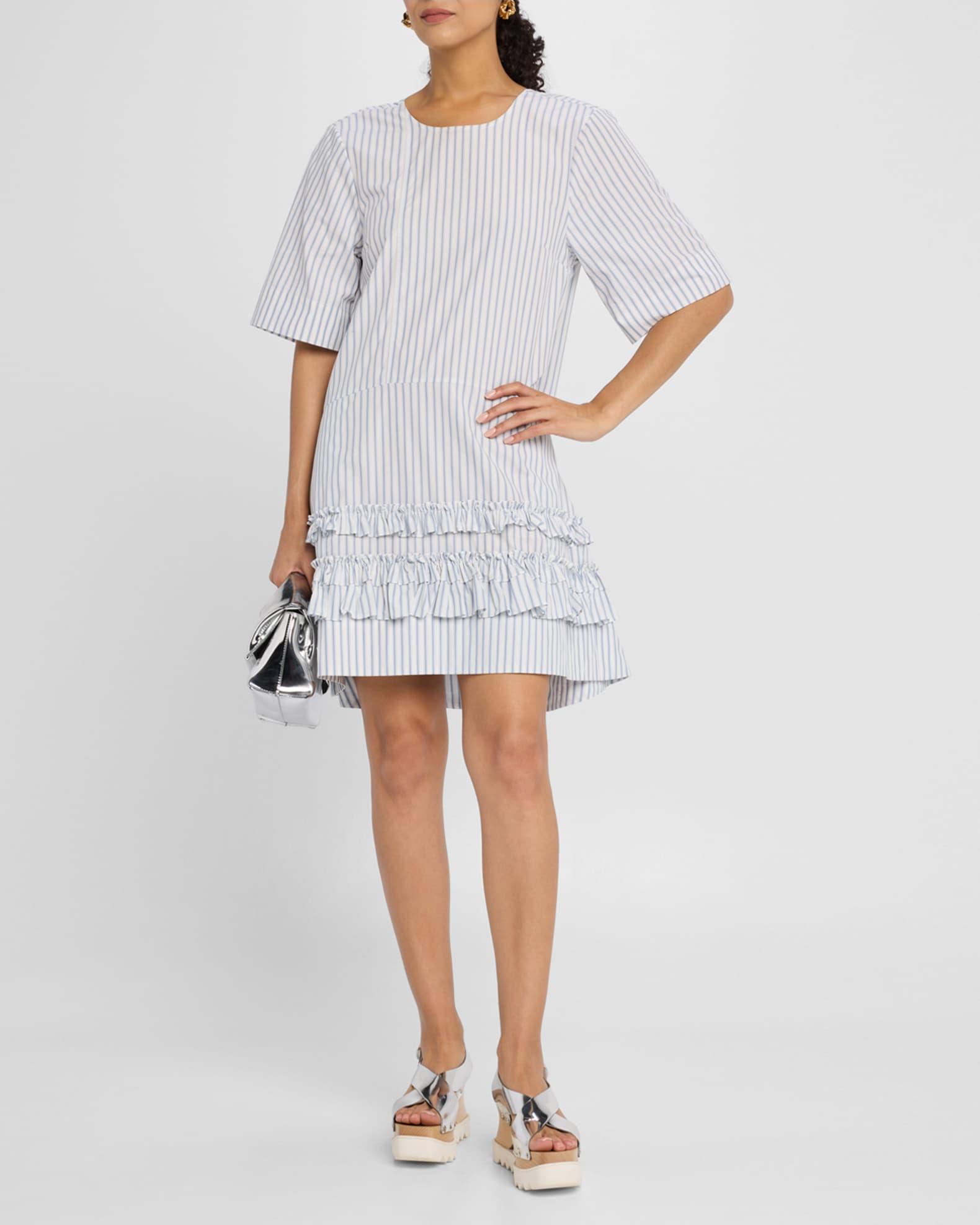 Pinstripe Cotton Mini Dress Product Image