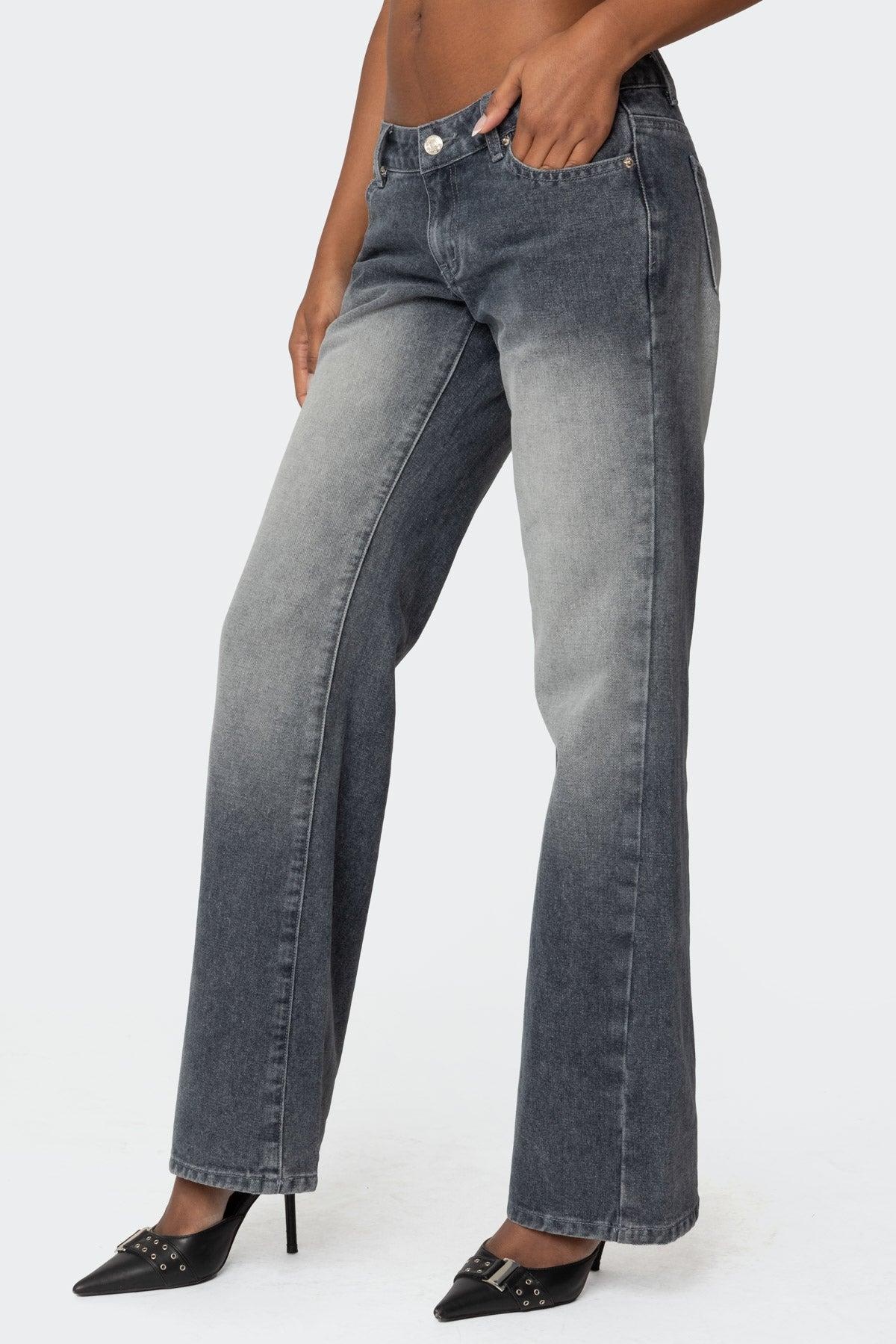 Alysse Washed Low Rise Bootcut Jeans Product Image