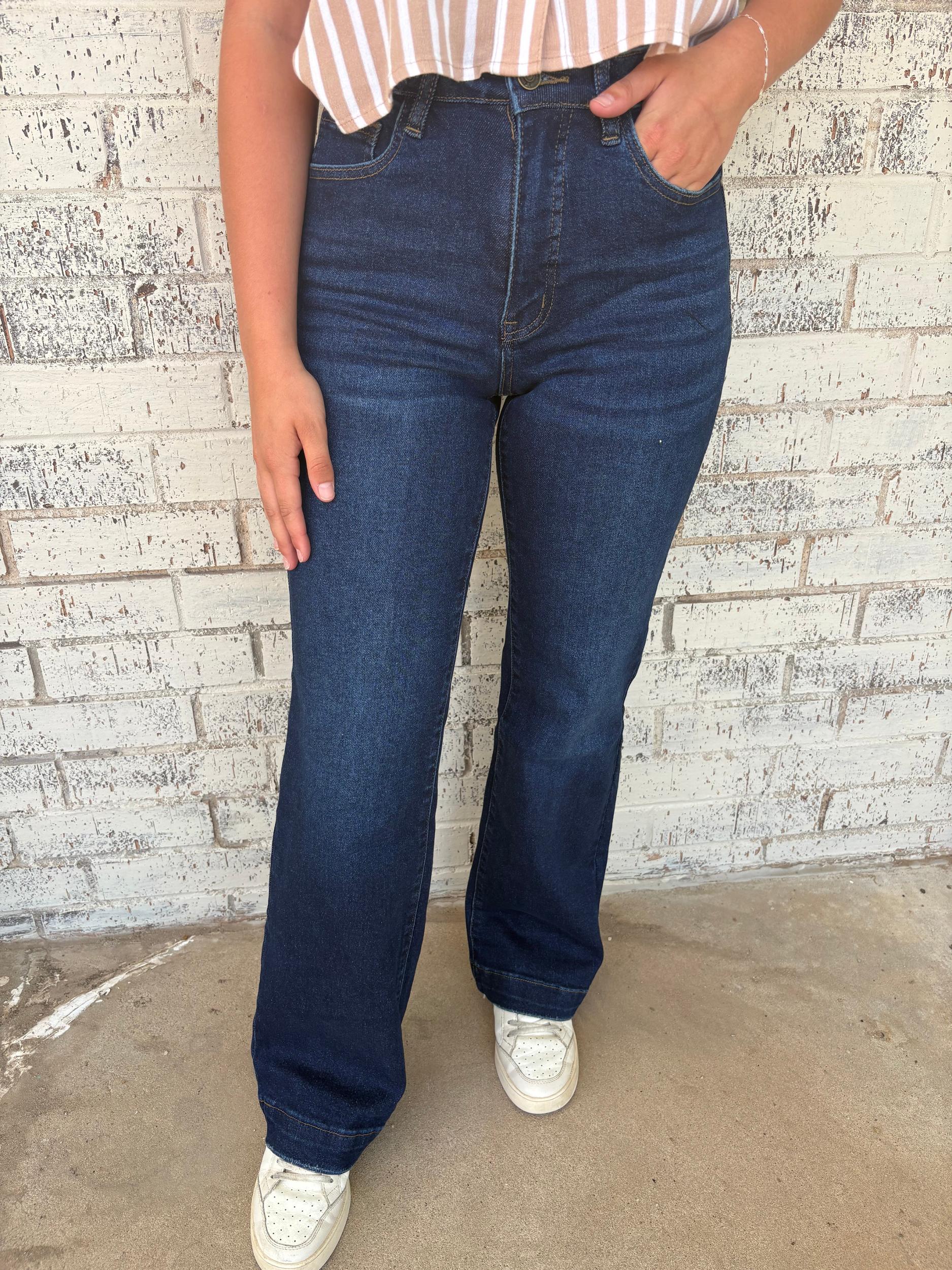 L&B Dark Wash High Rise Slim Trouser Jeans Product Image