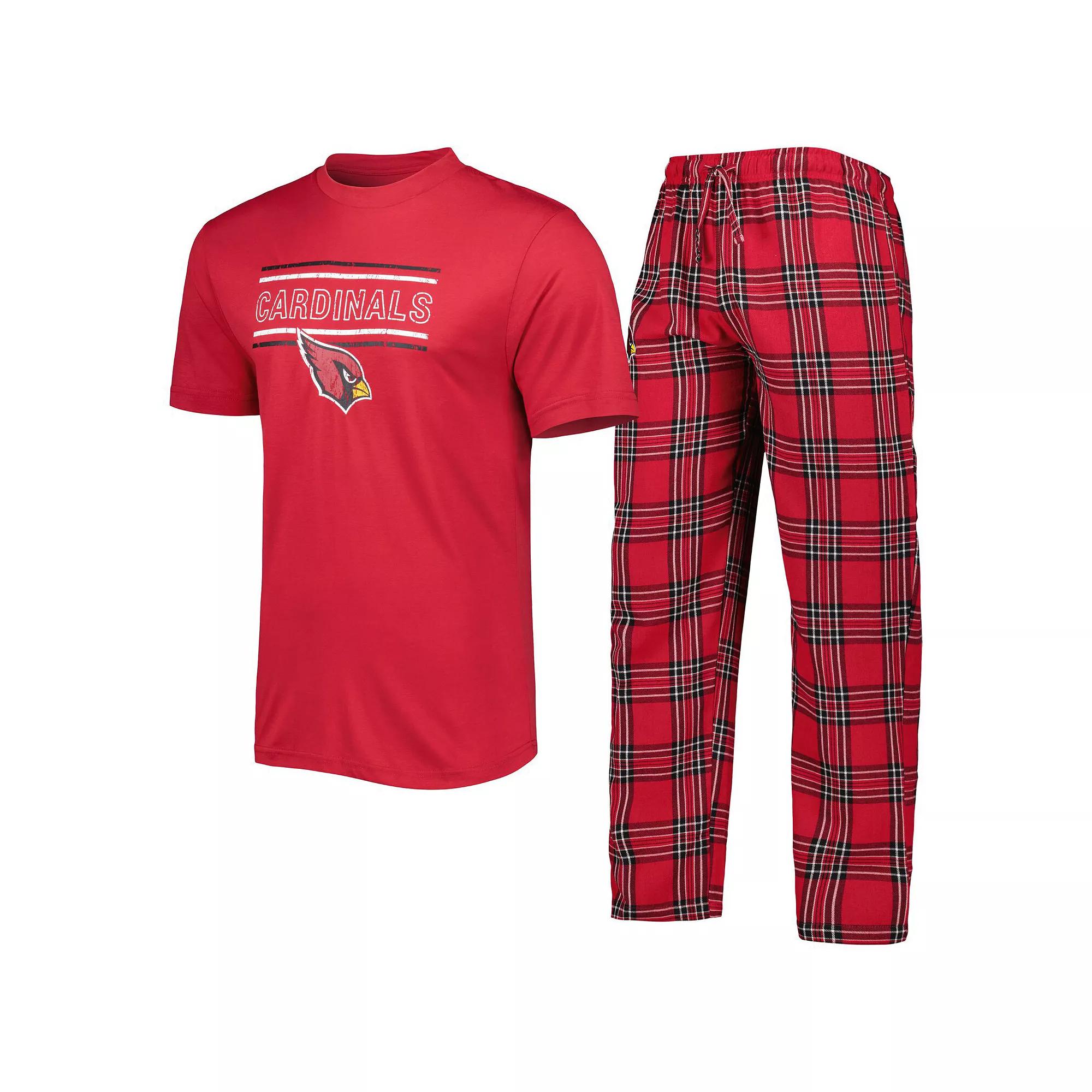 Men's Concepts Sport Cardinal/Black Arizona Cardinals Badge Top & Pants Sleep Set, Size: 3XL, Red Product Image