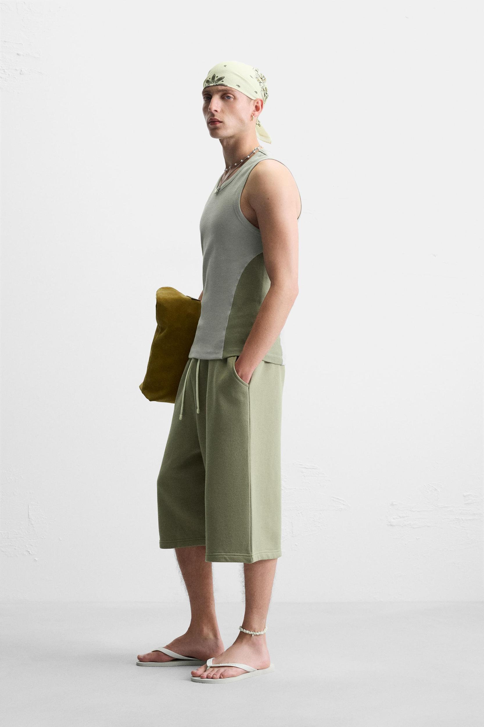 COLOR BLOCK RIBBED TANK TOP Product Image