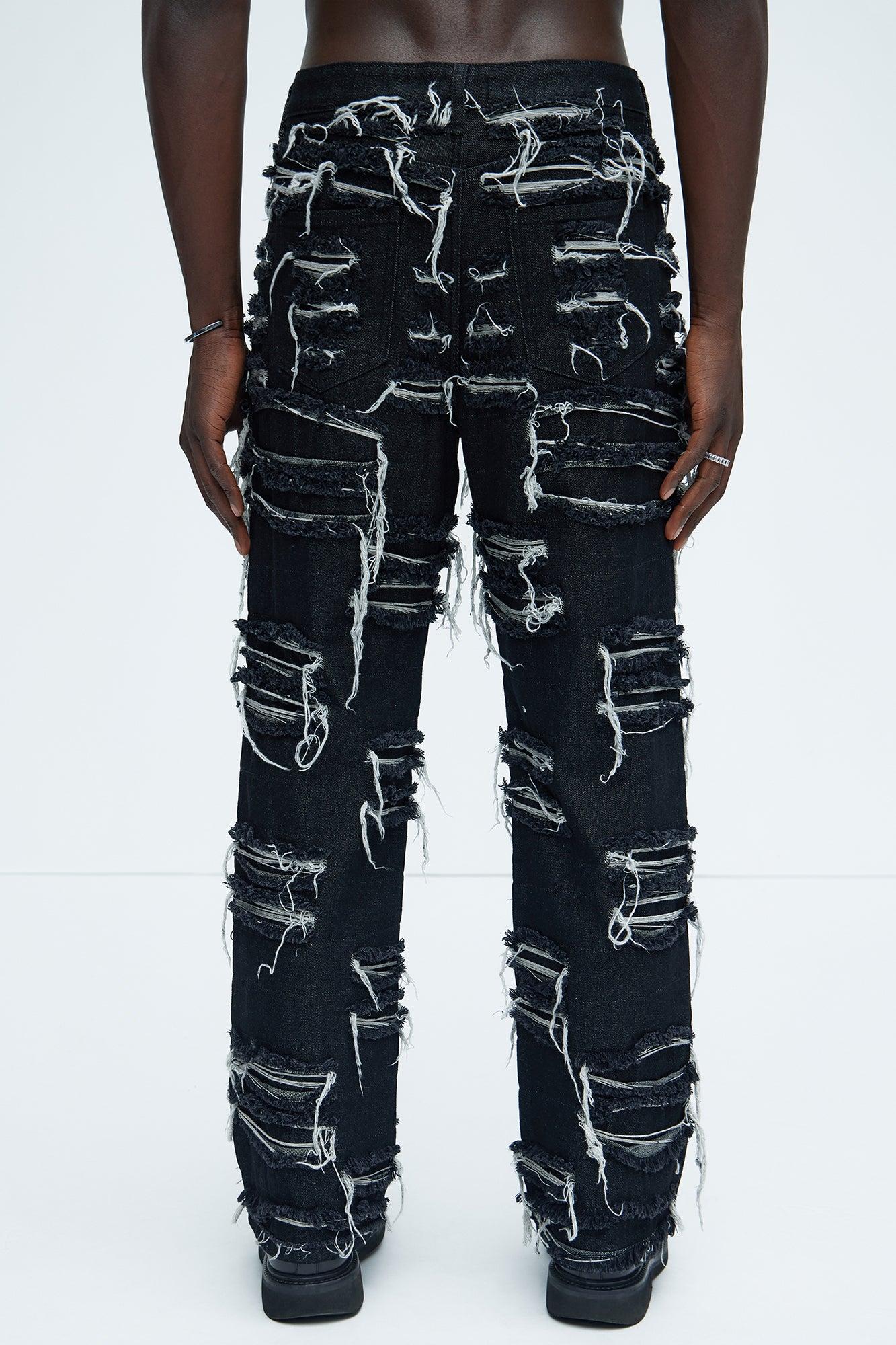 Jackson Frayed Dean Straight Jeans - Black Product Image