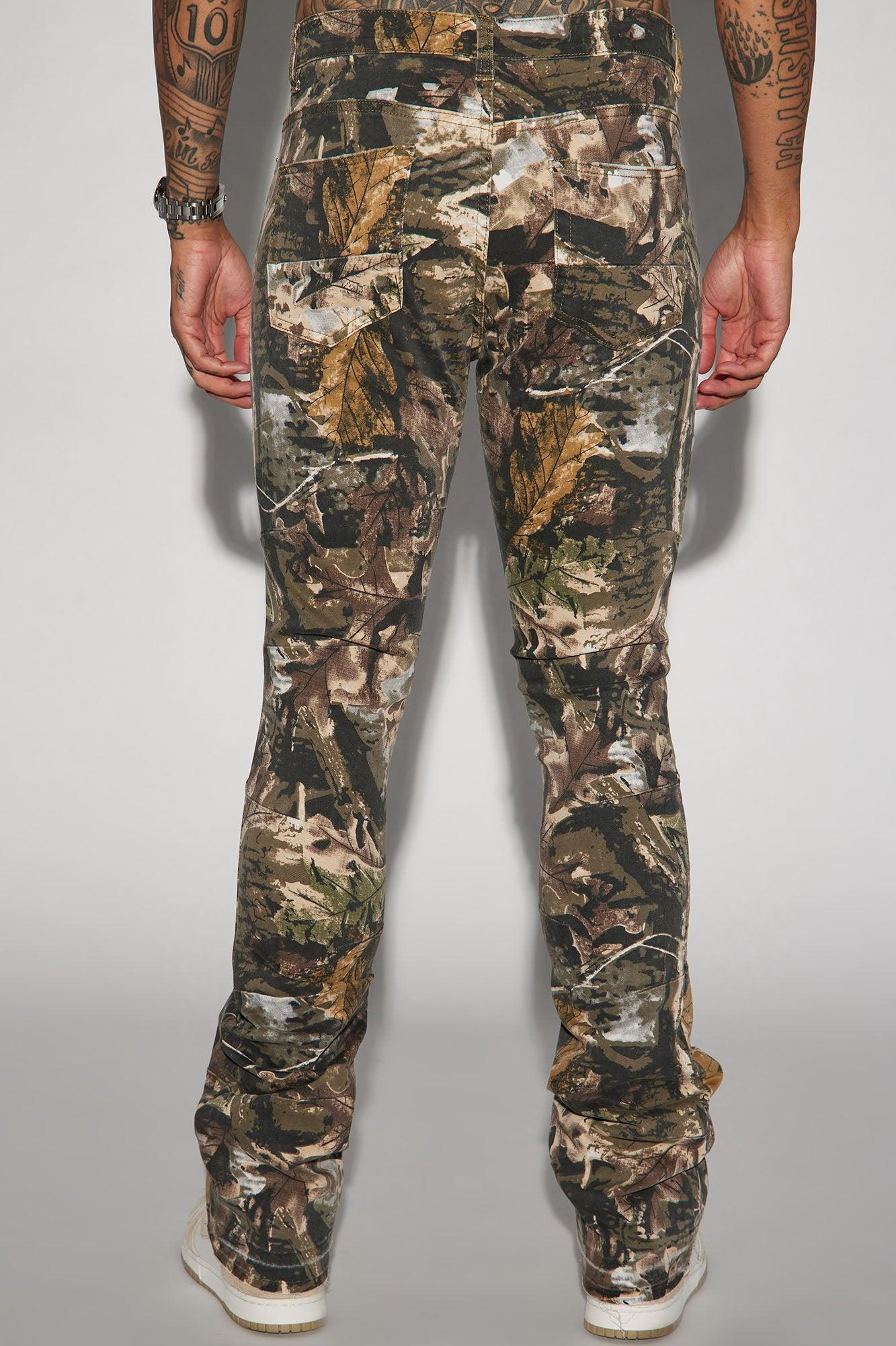 Been This Way Stacked Skinny Flare Pants - Camouflage Product Image