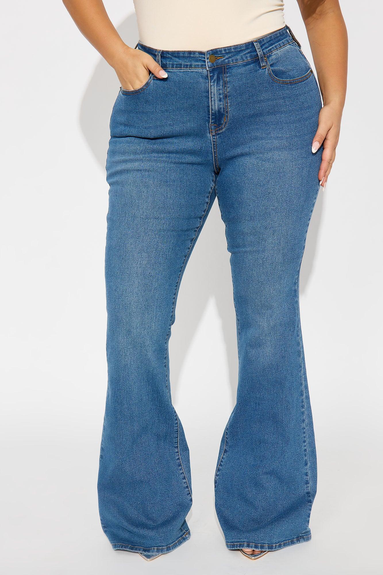 Tall Vibe Check Curvy Stretch Flare Jeans  - Medium Wash Female Product Image