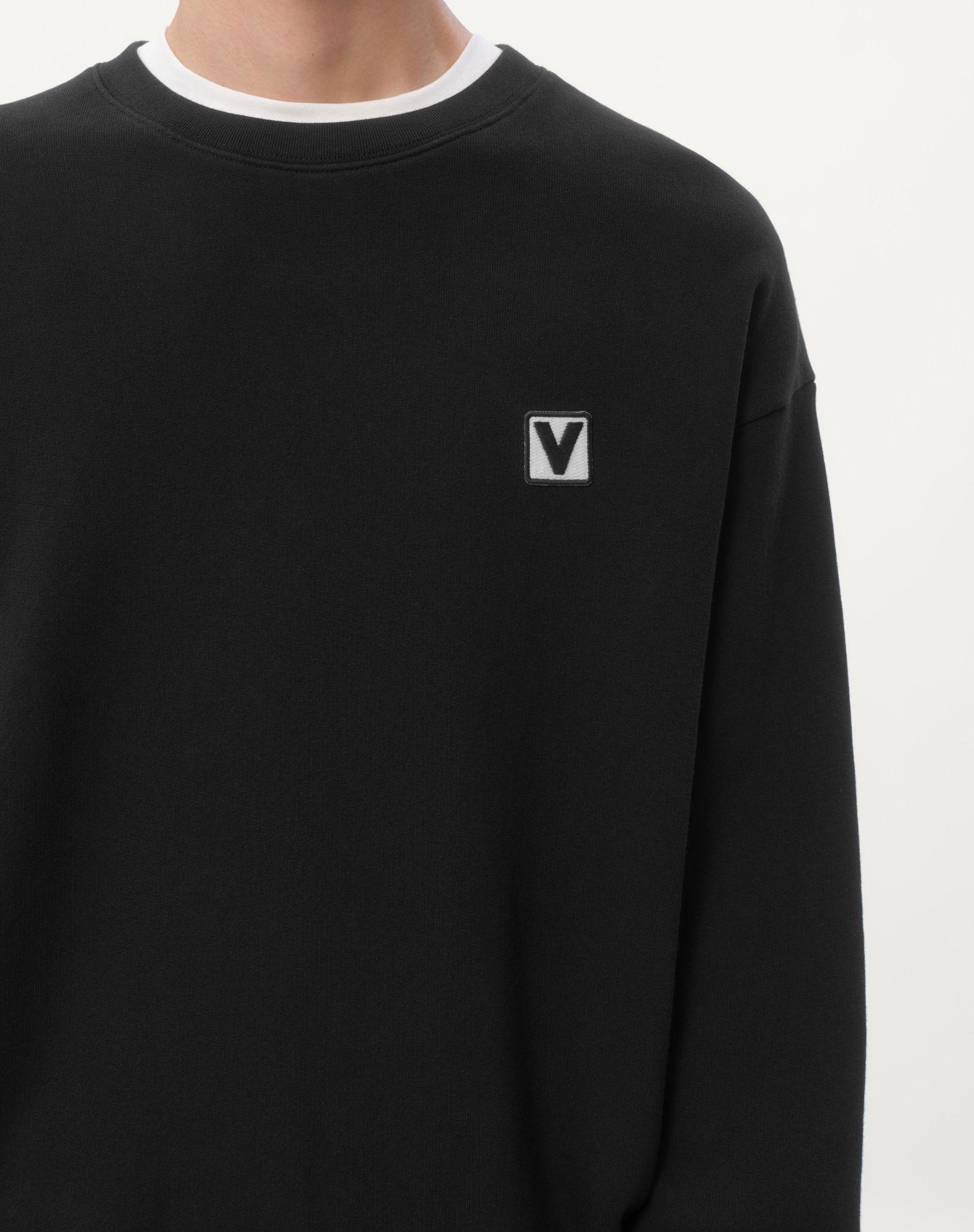 Cotton Crewneck Sweatshirt With Chez Valentino Patch Product Image