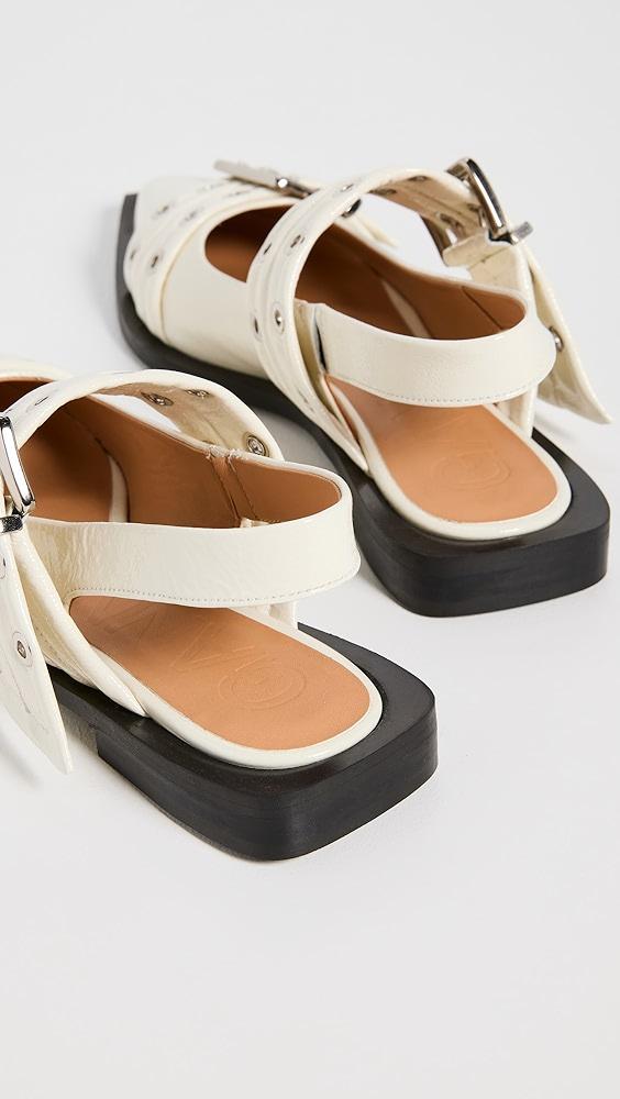 GANNI Wide Welt Buckle Ballerina Flats Naplack | Shopbop Product Image