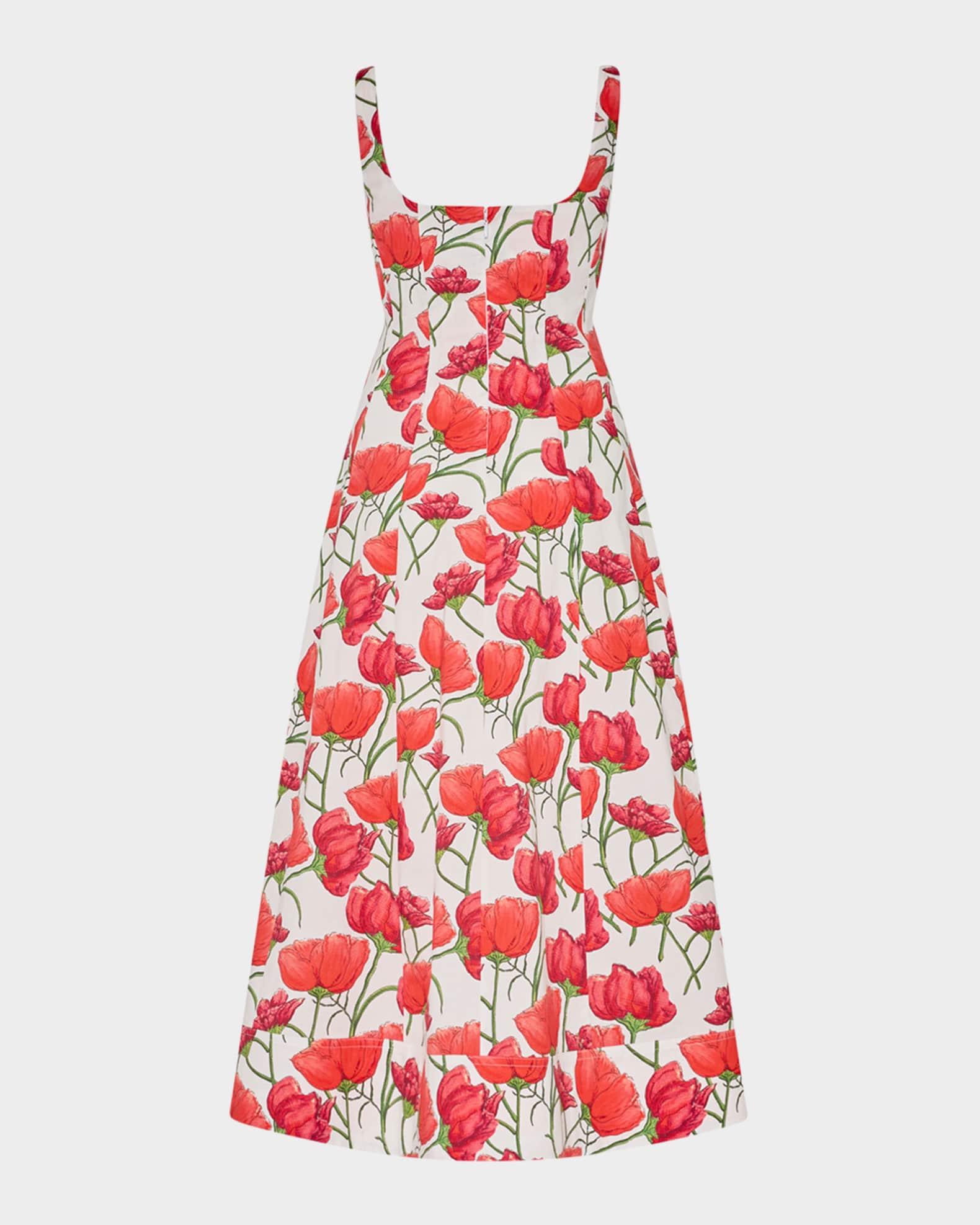 Nia Peony A-Line Midi Dress Product Image