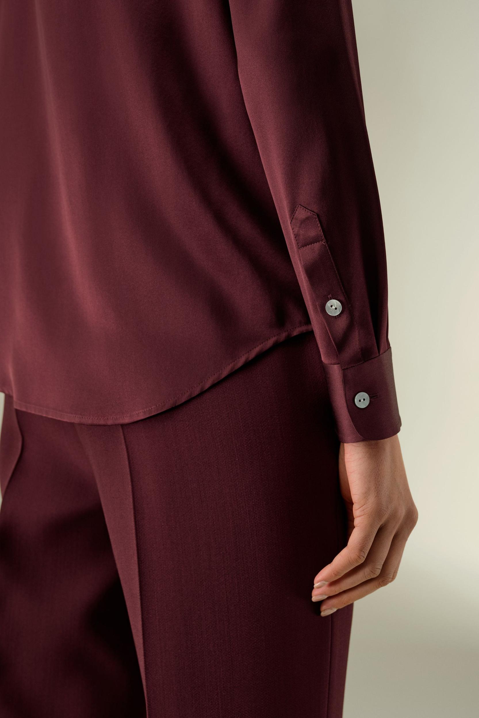 LILYSILK Silk Blouse Women - Burgundy 100% Silk - Versatile for All Occasions Tops S Product Image