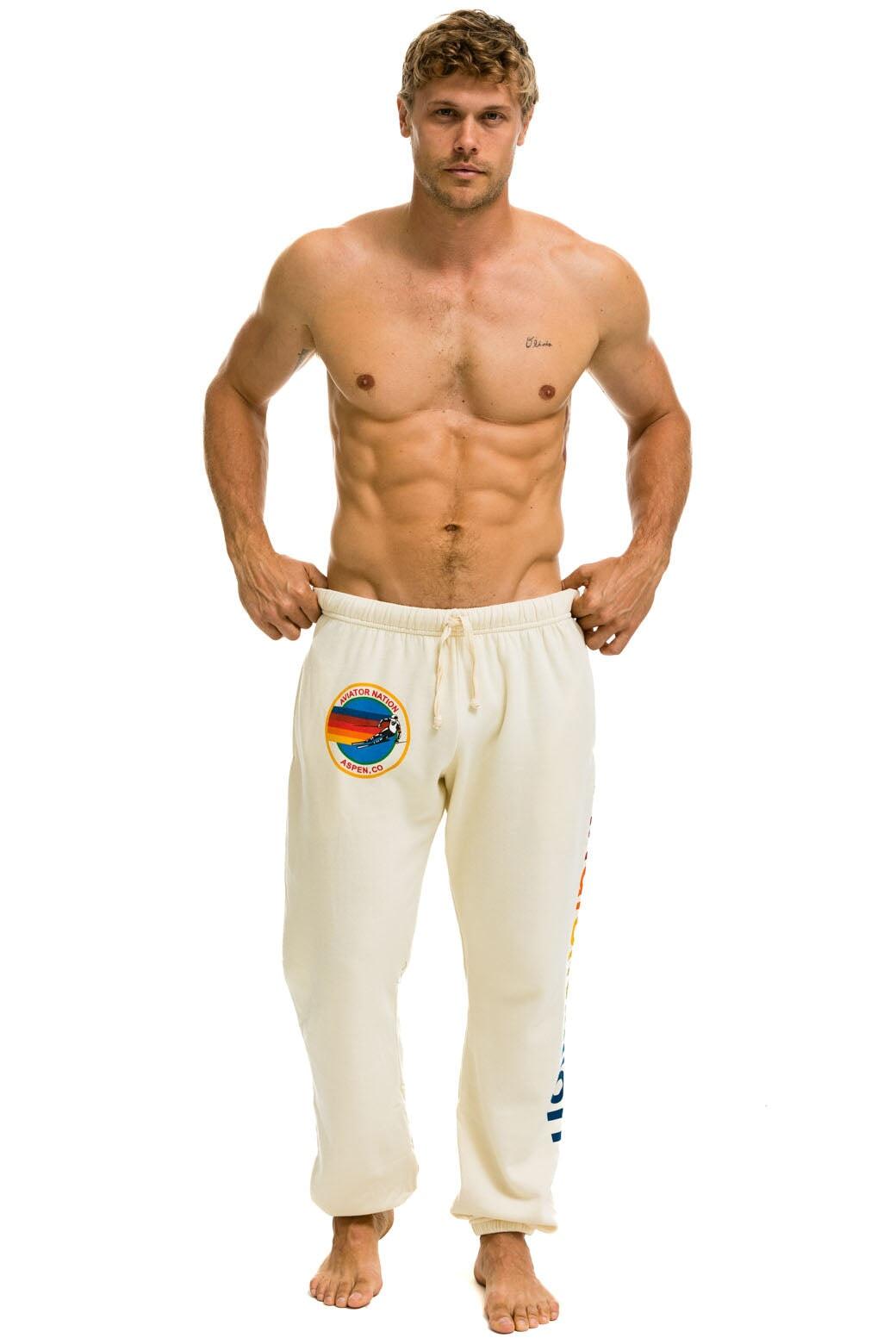 AVIATOR NATION ASPEN SWEATPANTS - VINTAGE WHITE Male Product Image
