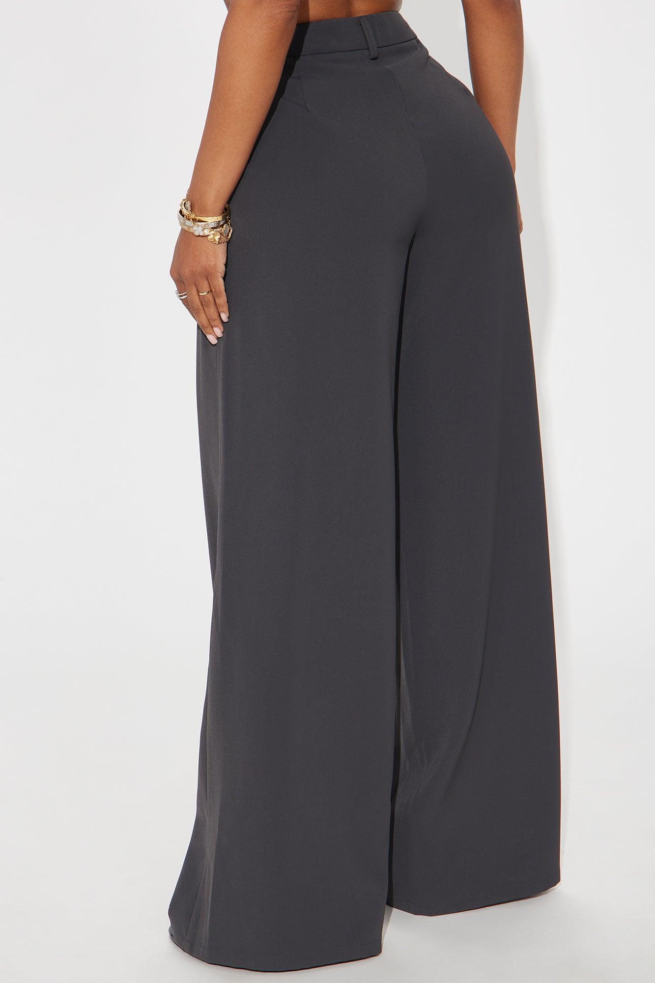 High Returns Wide Leg Trouser - Charcoal Product Image