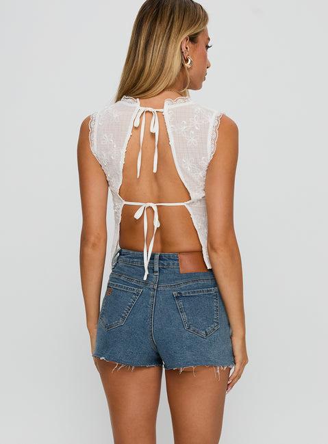 Flourish Low Rise Denim Mini Skort Light Wash Product Image