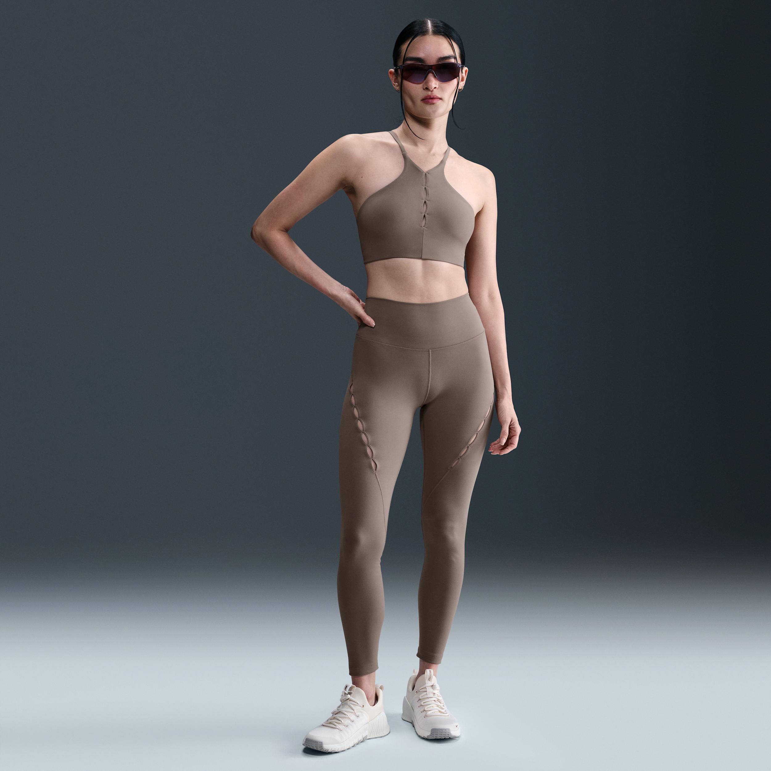 Nike Womens One Keyhole Light-Support Padded High-Neck Sports Bra | HJ3726-214 Product Image